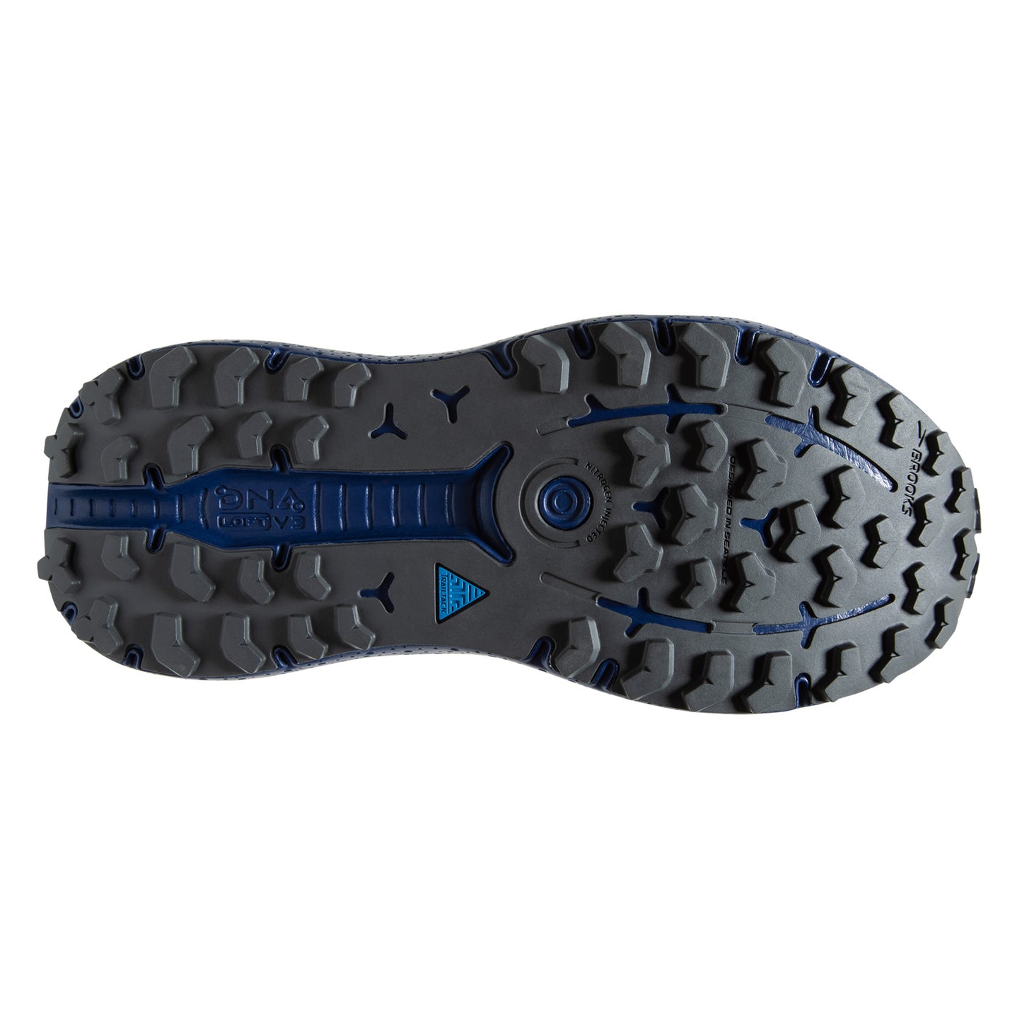 Peltz Shoes Men's Brooks Caldera 6 Trail Running Shoe Grey/Blue 110379 1D 071