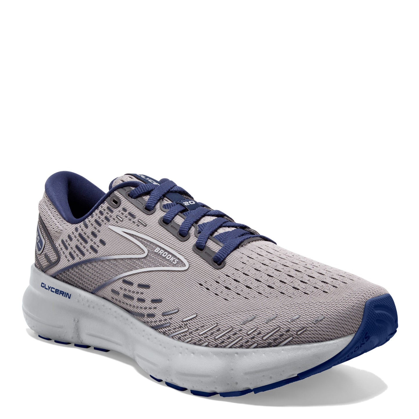 Peltz Shoes Men's Brooks Glycerin 20 Running Shoe Alloy/Grey/Blue 110382 1D 070