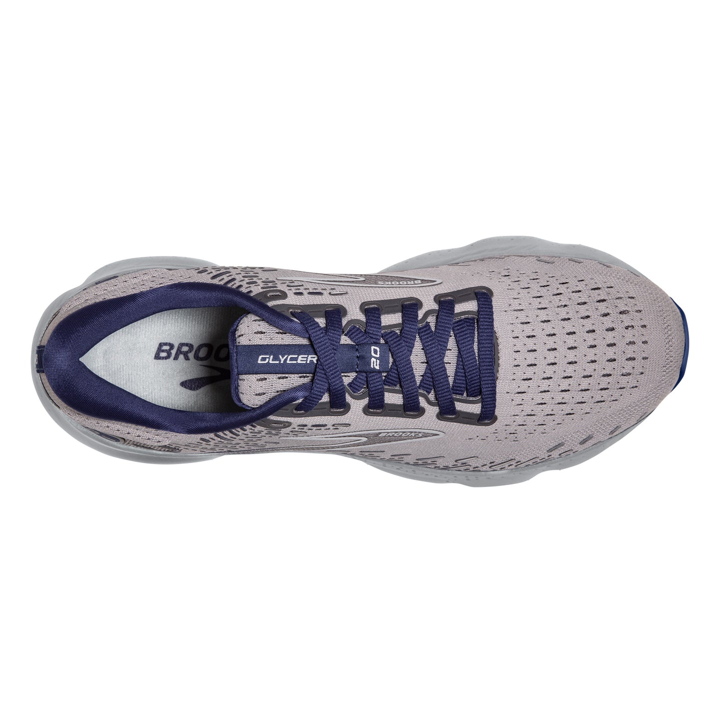 Peltz Shoes Men's Brooks Glycerin 20 Running Shoe Alloy/Grey/Blue 110382 1D 070