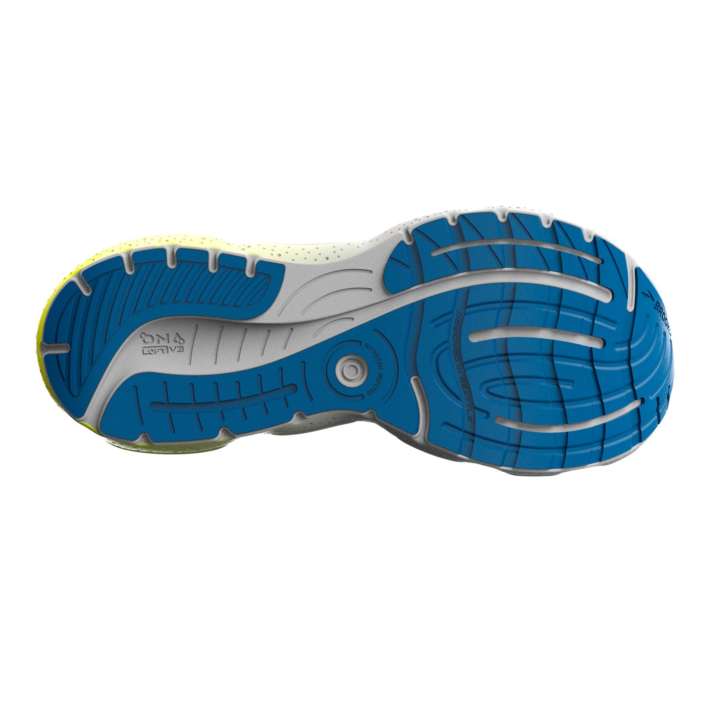 Peltz Shoes Men's Brooks Glycerin 20 Running Shoe Blue/Nightlife 110382 1D 482