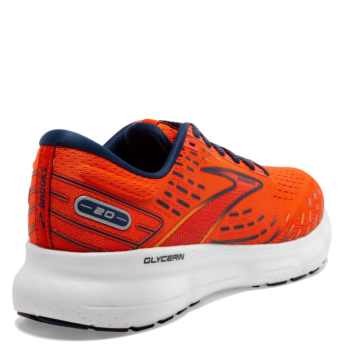 Peltz Shoes Men's Brooks Glycerin 20 Running Shoe Orange/Titan 110382 1D 843