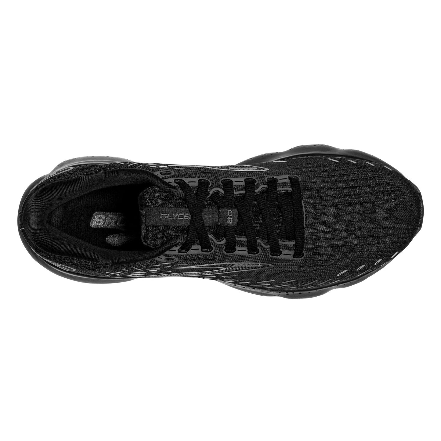 Peltz Shoes Men's Brooks Glycerin 20 Running Shoe - Wide Width Black/Black 110382 2E 020