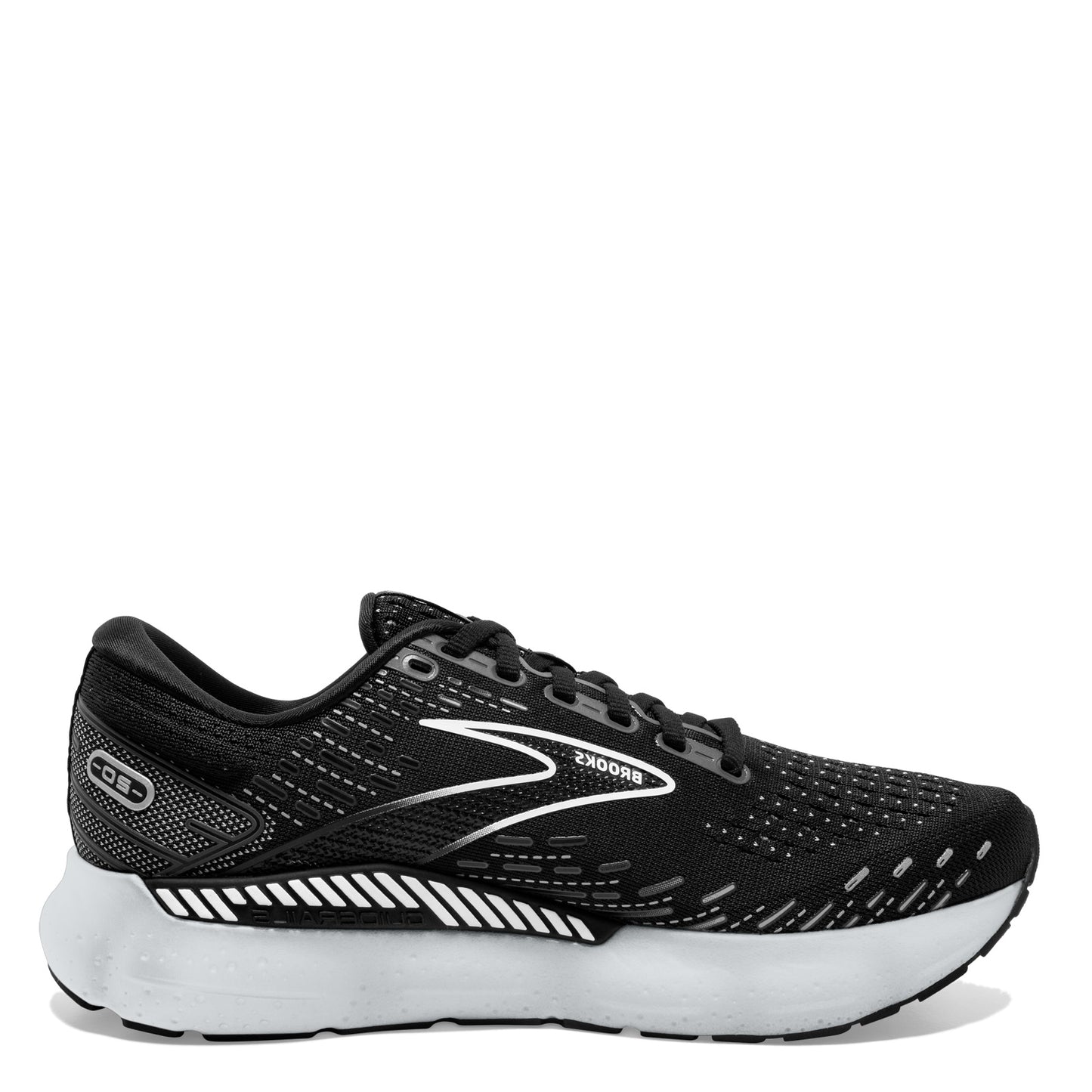 Peltz Shoes Men's Brooks Glycerin GTS 20 Running Shoe Black/White 110383 1D 059