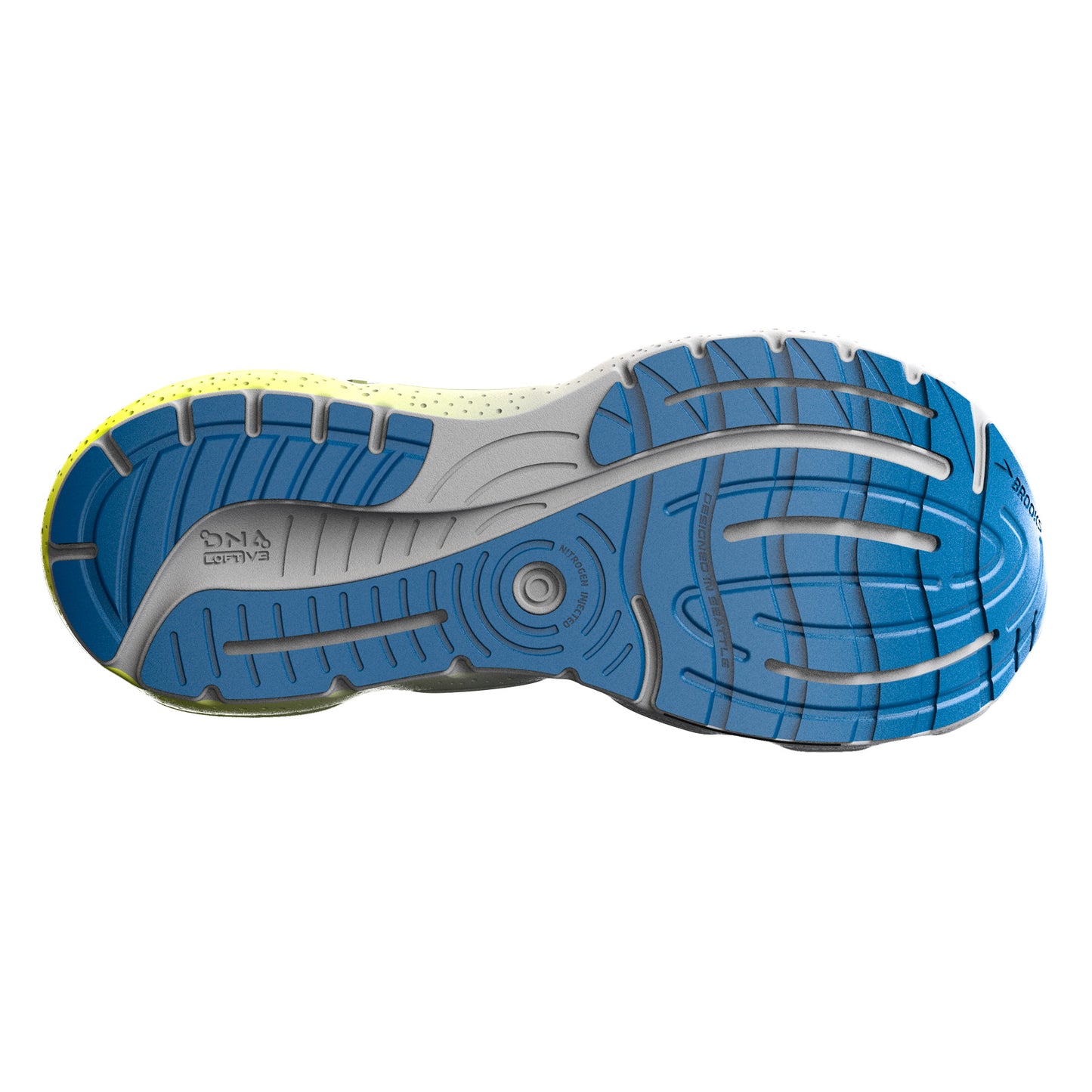 Peltz Shoes Men's Brooks Glycerin GTS 20 Running Shoe Blue/Nightlife 110383 1D 482