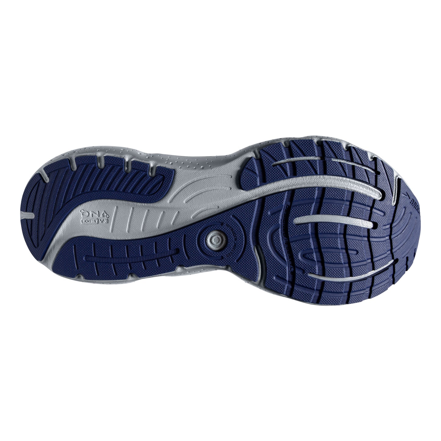 Peltz Shoes Men's Brooks Glycerin 20 Stealth Fit Running Shoe Oyster/Blue 110384 1D 081
