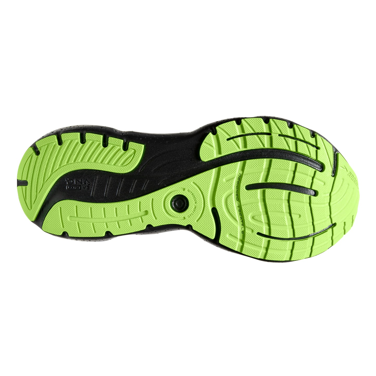 Peltz Shoes Men's Brooks Glycerin 20 Stealth Fit Running Shoe Black/Green 110384 1D 092