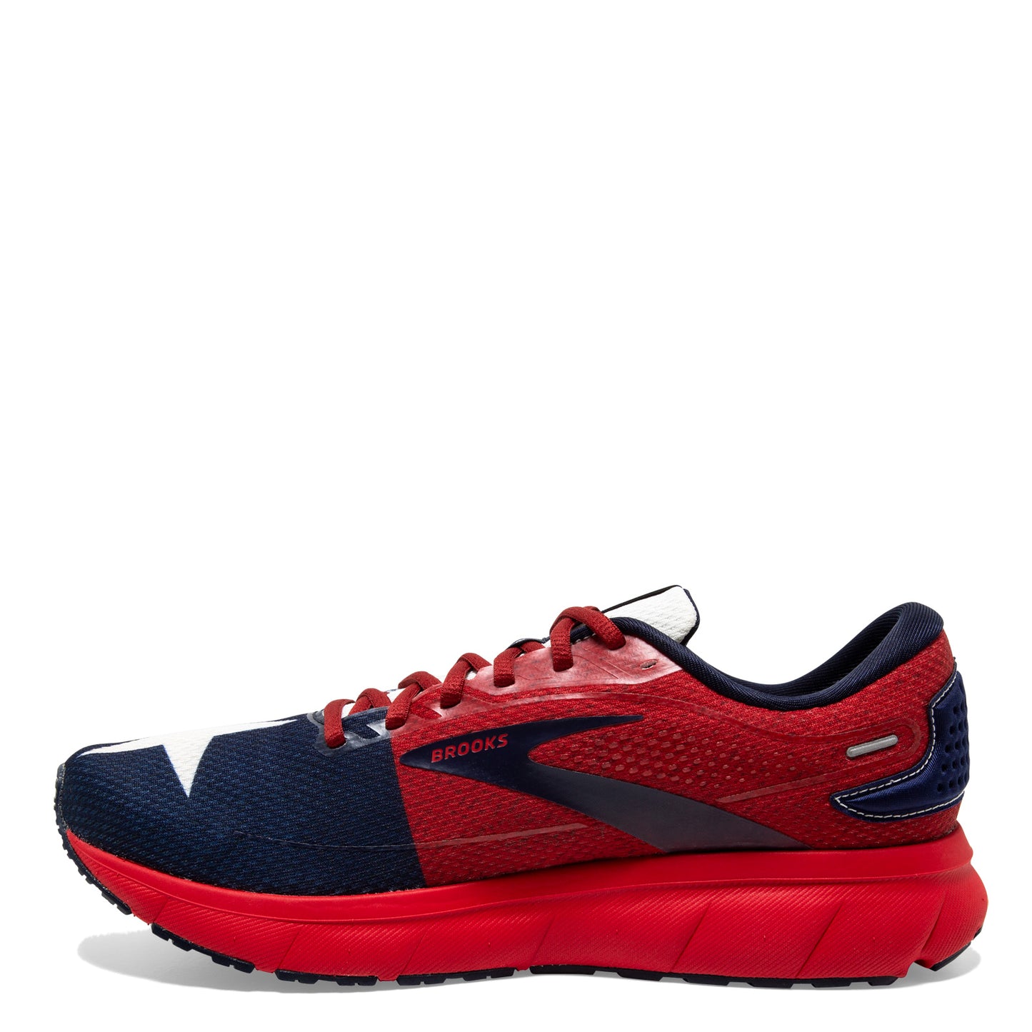 Peltz Shoes Men's Brooks Trace 2 Running Shoe Red/White/Navy 110388 1D 689