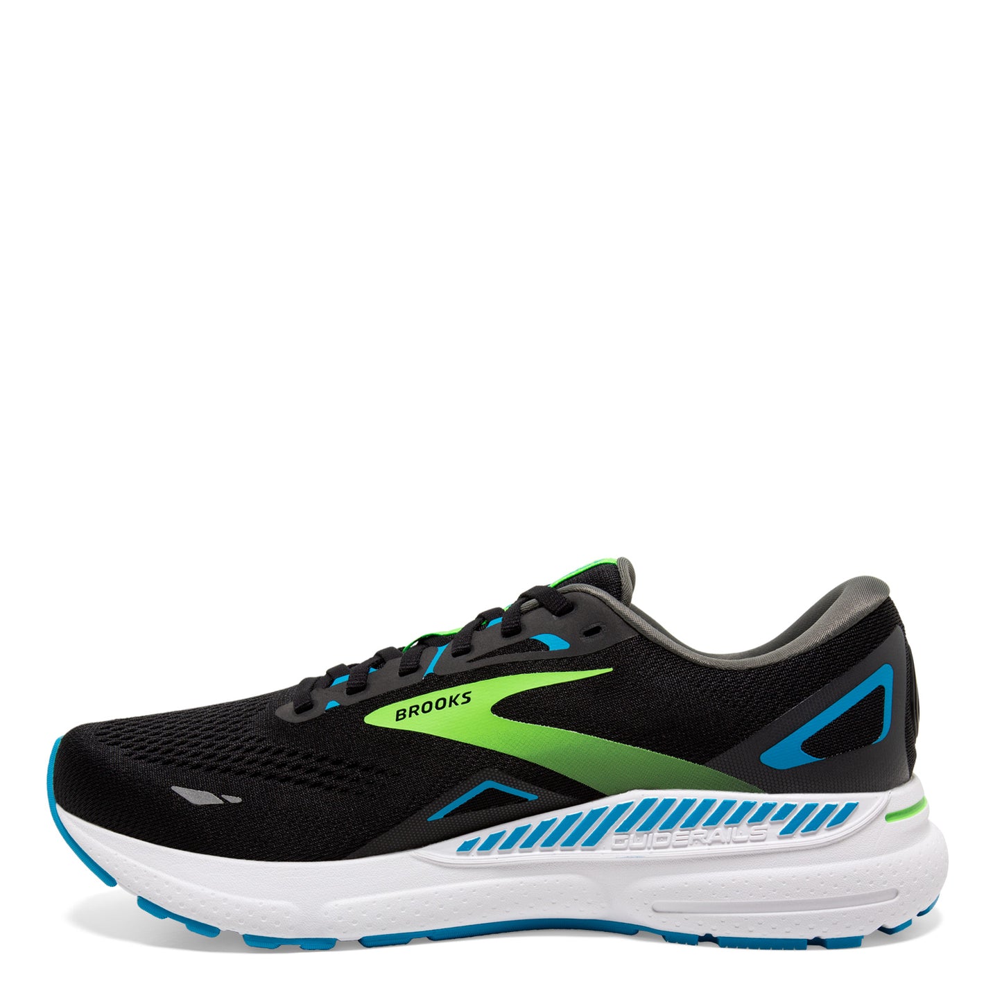 Peltz Shoes Men's Brooks Adrenaline GTS 23 Running Shoe - Extra Wide Width Black/Blue/Green 110391 4E 006