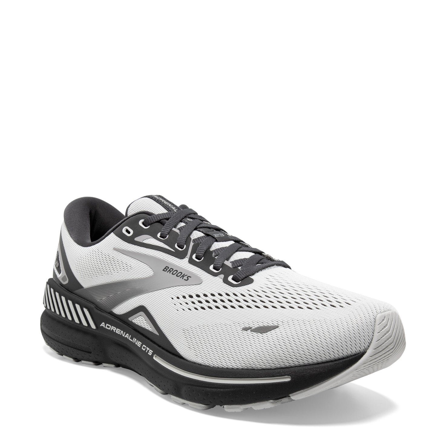 Peltz Shoes Men's Brooks Adrenaline GTS 23 Running Shoe - Extra Wide Width Oyster/Ebony/Alloy 110391 4E 065