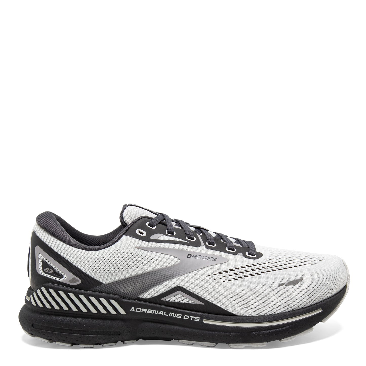 Peltz Shoes Men's Brooks Adrenaline GTS 23 Running Shoe - Extra Wide Width Oyster/Ebony/Alloy 110391 4E 065