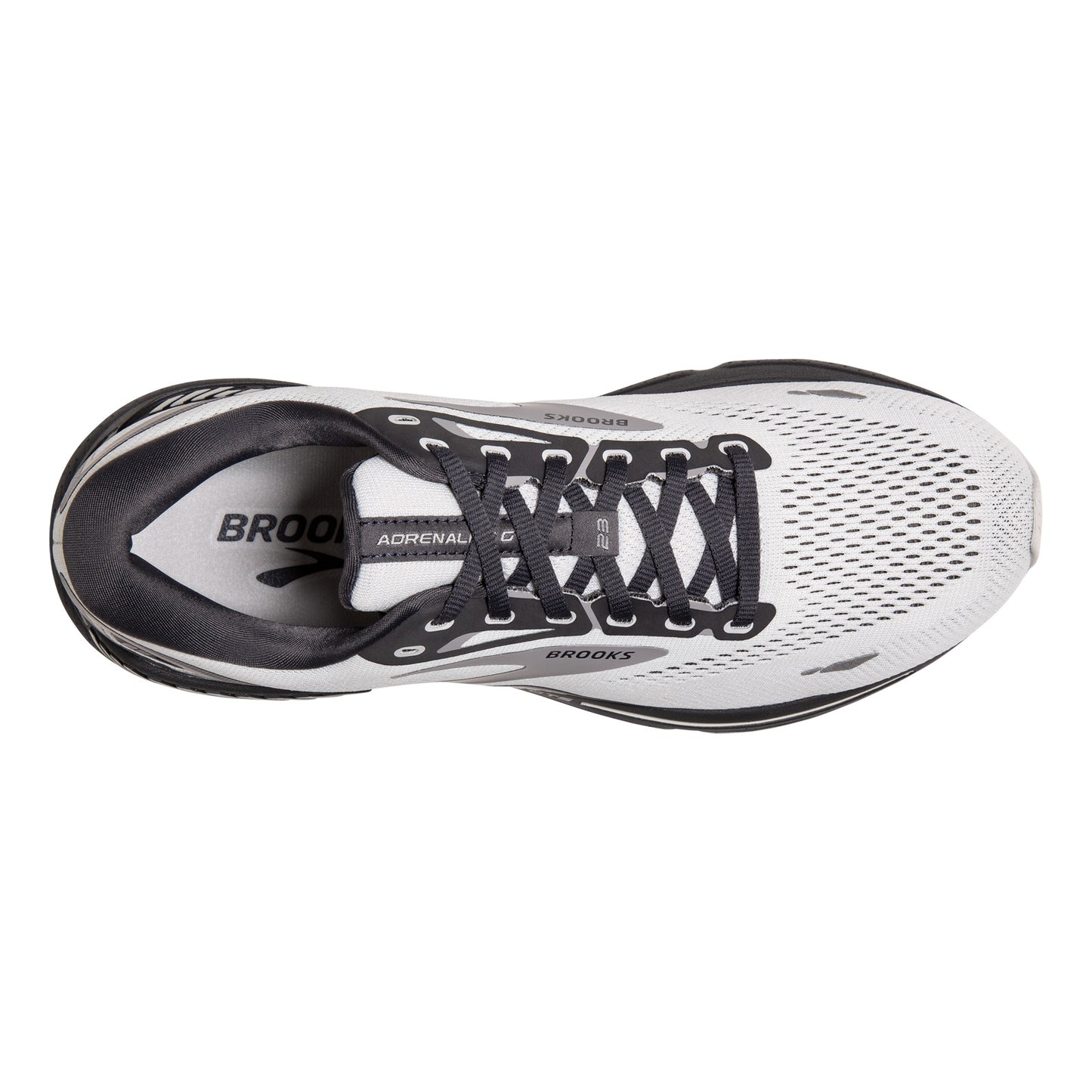 Peltz Shoes Men's Brooks Adrenaline GTS 23 Running Shoe - Extra Wide Width Oyster/Ebony/Alloy 110391 4E 065