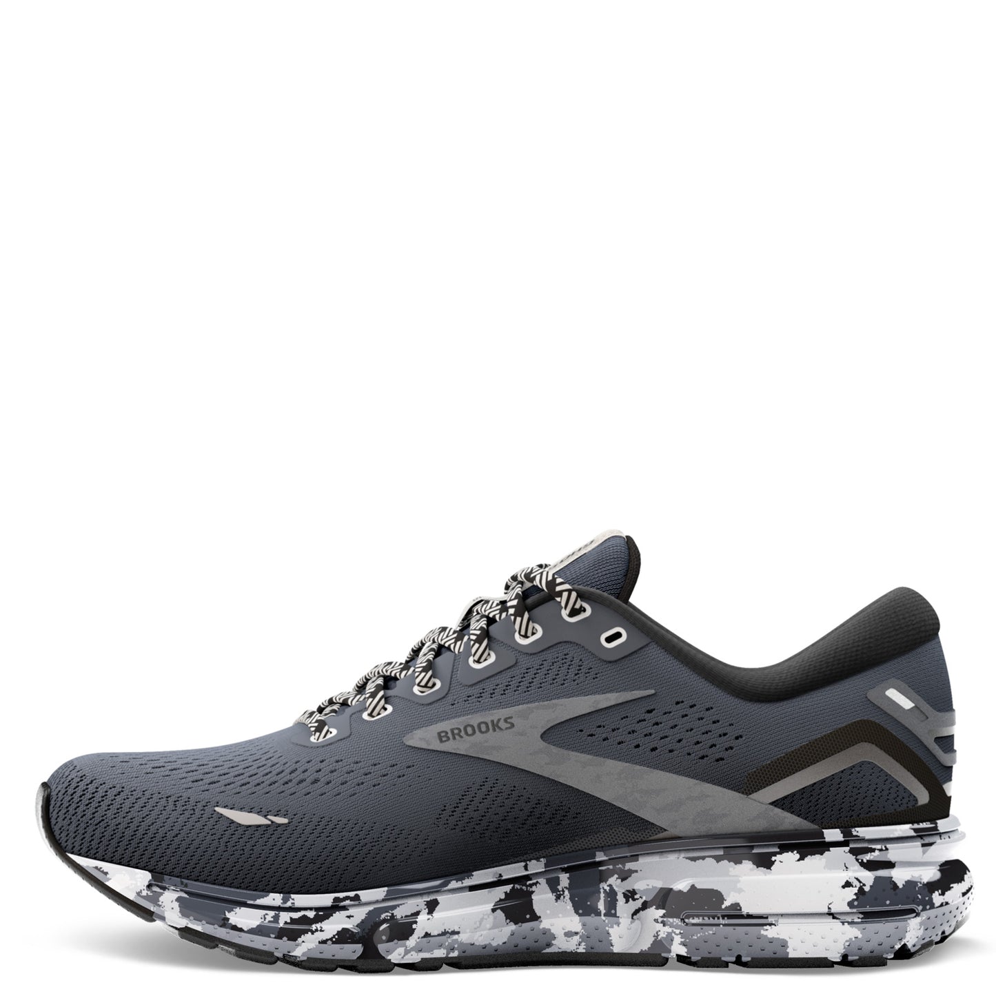 Peltz Shoes Men's Brooks Ghost 15 Running Shoe Ebony/Black/Oyster 110393 1D 004