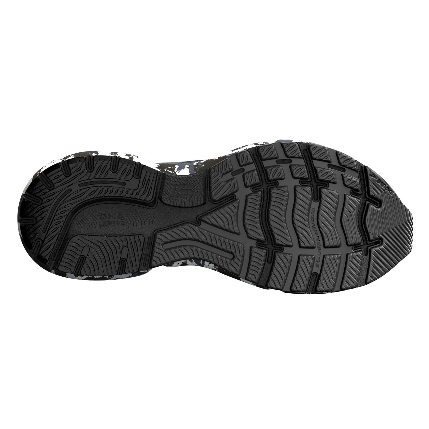 Peltz Shoes Men's Brooks Ghost 15 Running Shoe Ebony/Black/Oyster 110393 1D 004