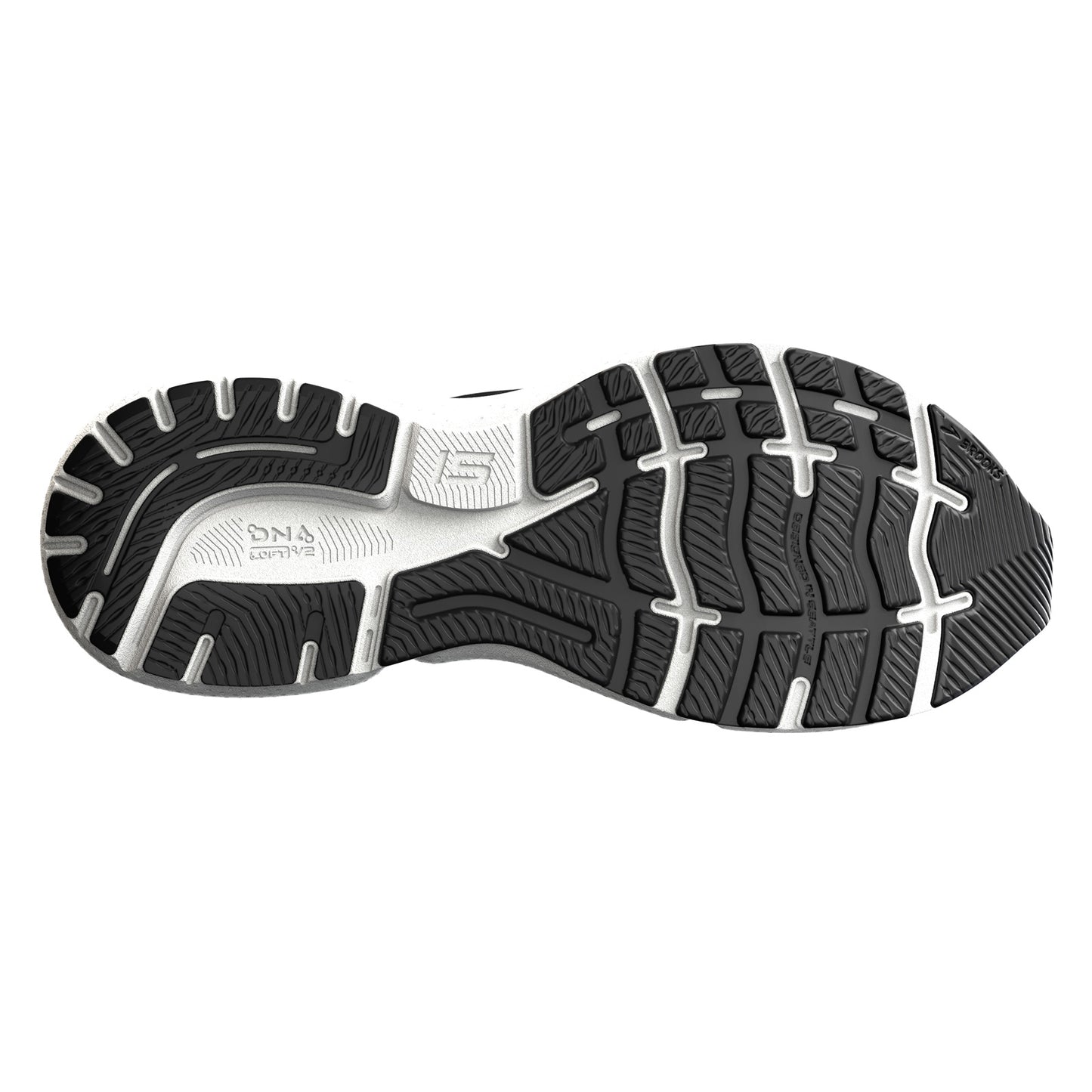 Peltz Shoes Men's Brooks Ghost 15 Running Shoe - Wide Width Black/White 110393 2E 012