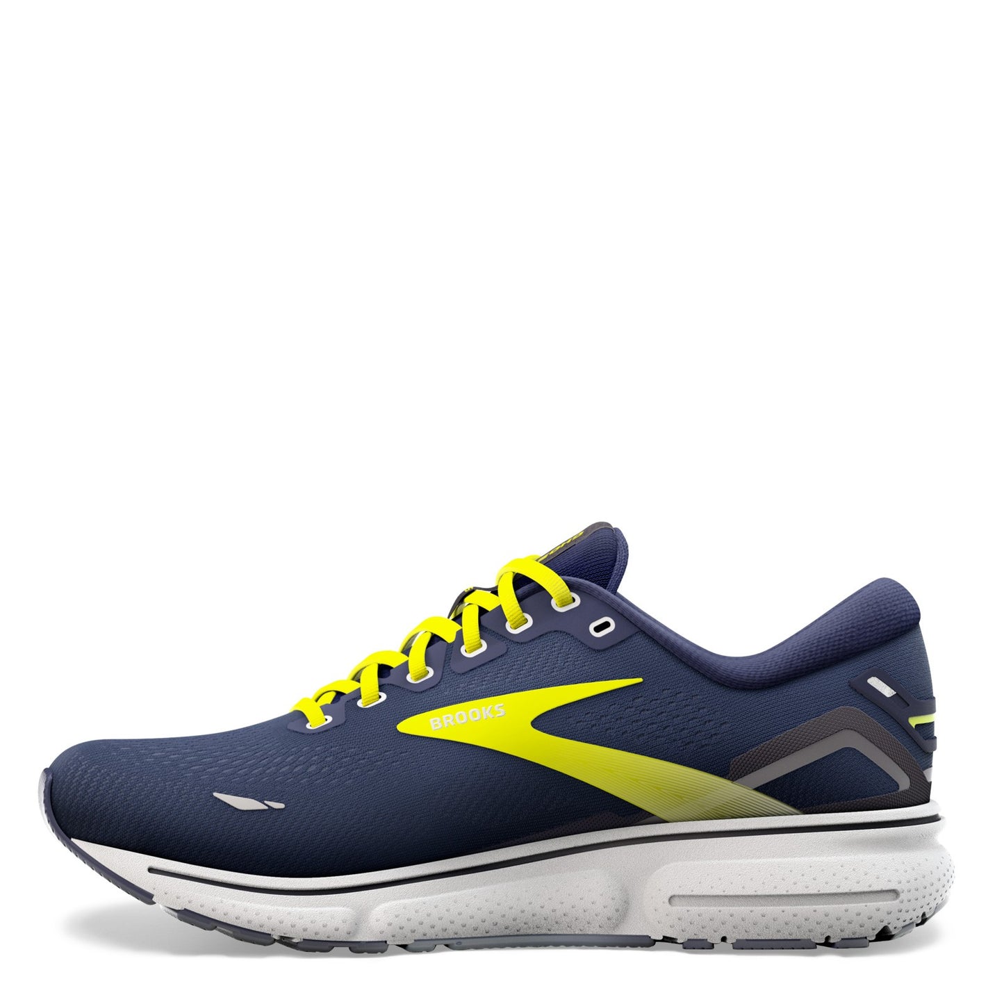 Peltz Shoes Men's Brooks Ghost 15 Running Shoe - Wide Width Peacoat/Nightlife 110393 2E 429