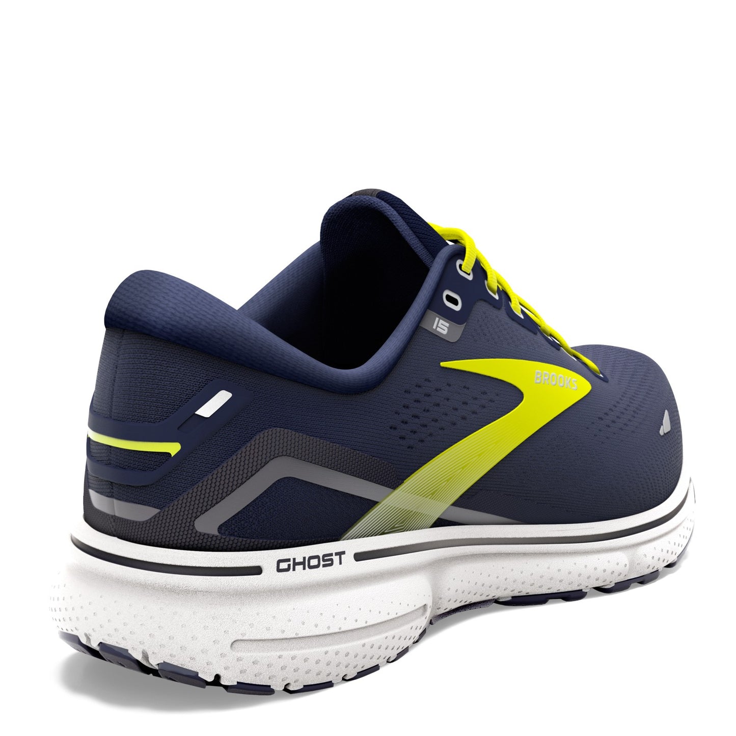 Peltz Shoes Men's Brooks Ghost 15 Running Shoe - Wide Width Peacoat/Nightlife 110393 2E 429
