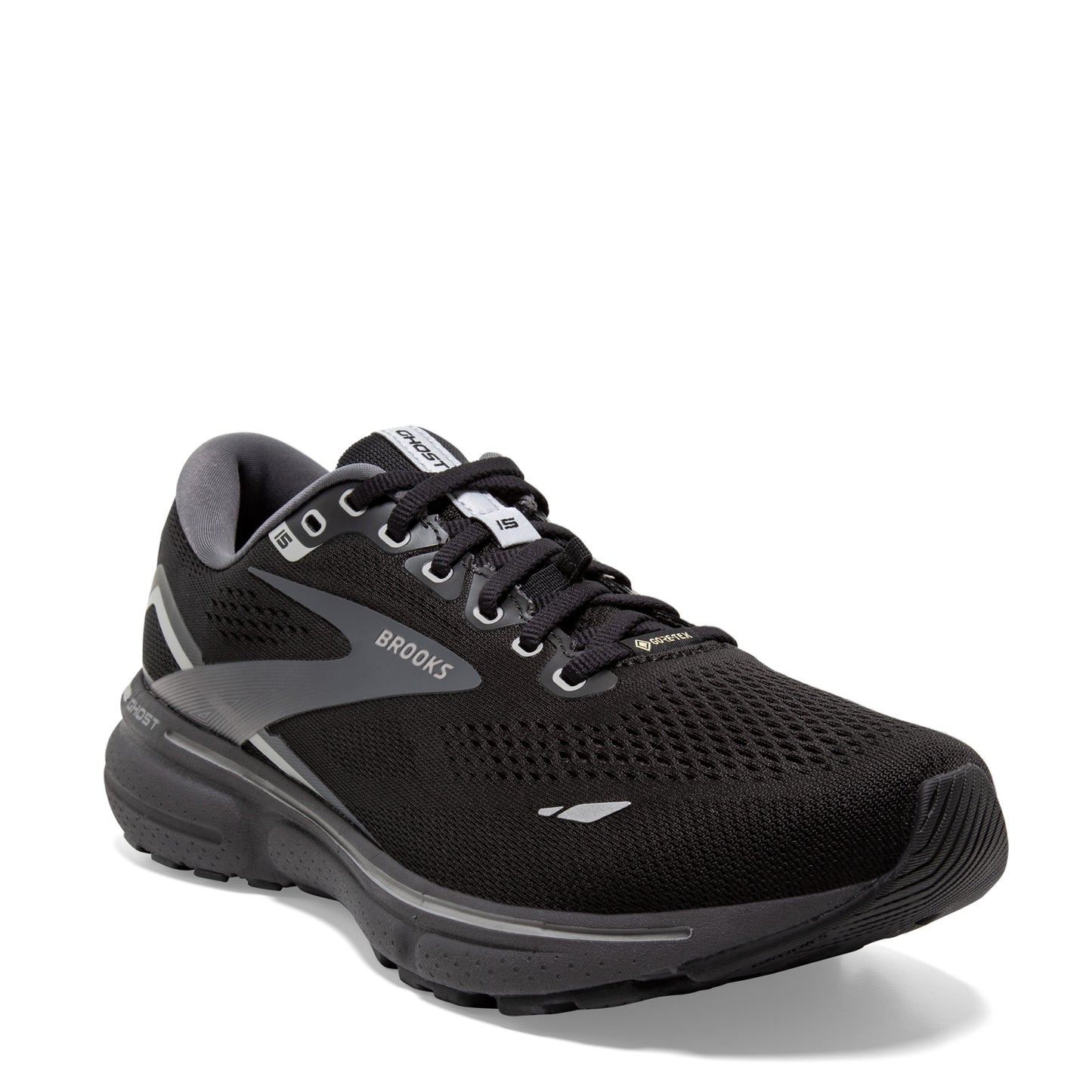 Peltz Shoes Men's Brooks Ghost 15 GTX Running Shoe Black/Grey 110394 1D 022