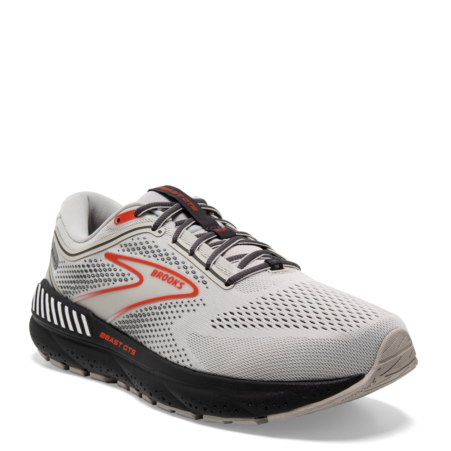 Peltz Shoes Men's Brooks Beast GTS 23 Running Shoe - Wide Width Grey/Scarlet/Ebony 110401 2E 030