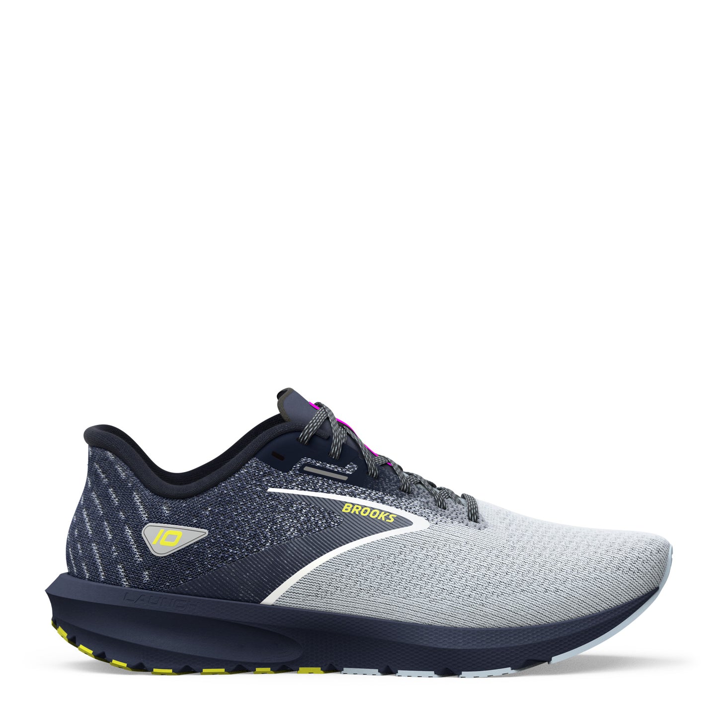 Peltz Shoes Men's Brooks Launch 10 Running Shoe Blue/Yellow 110409 1D 009