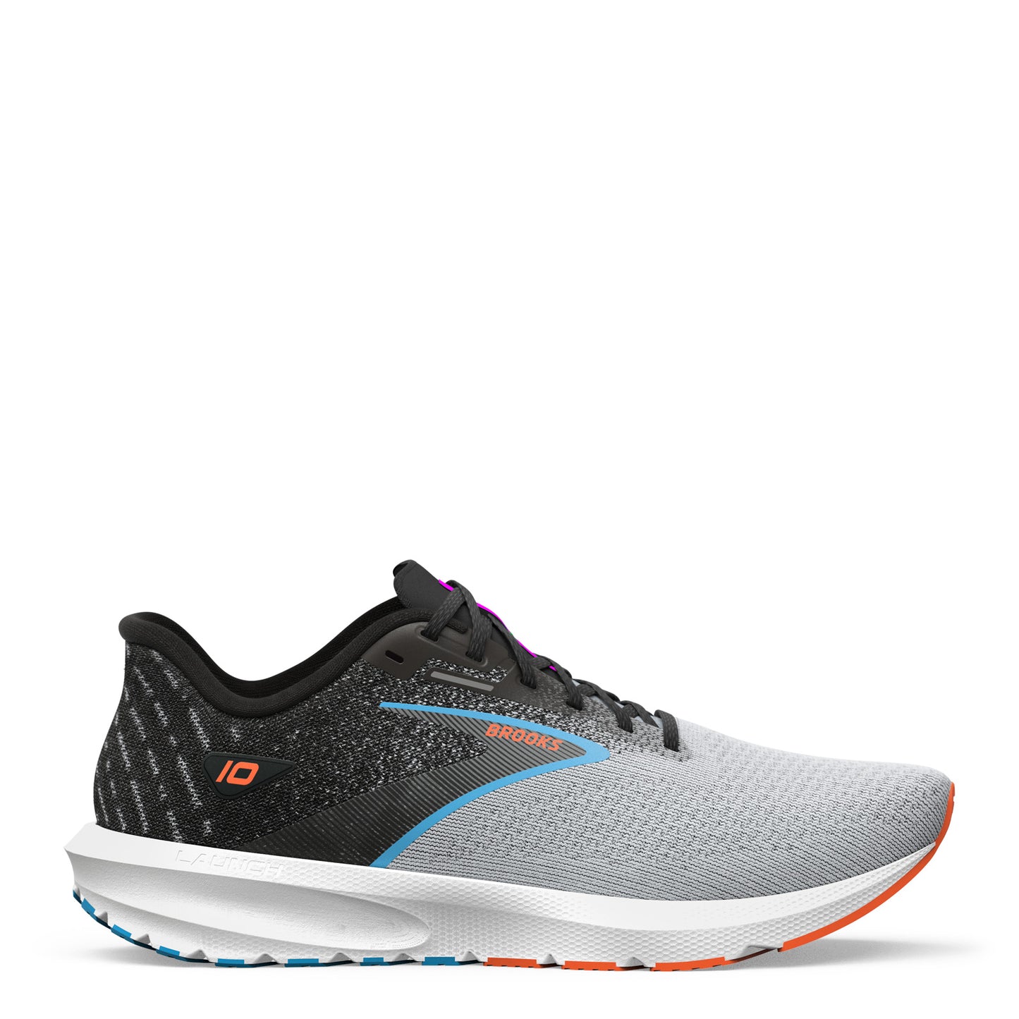 Peltz Shoes Men's Brooks Launch 10 Running Shoe Black/Grey/Orange 110409 1D 019