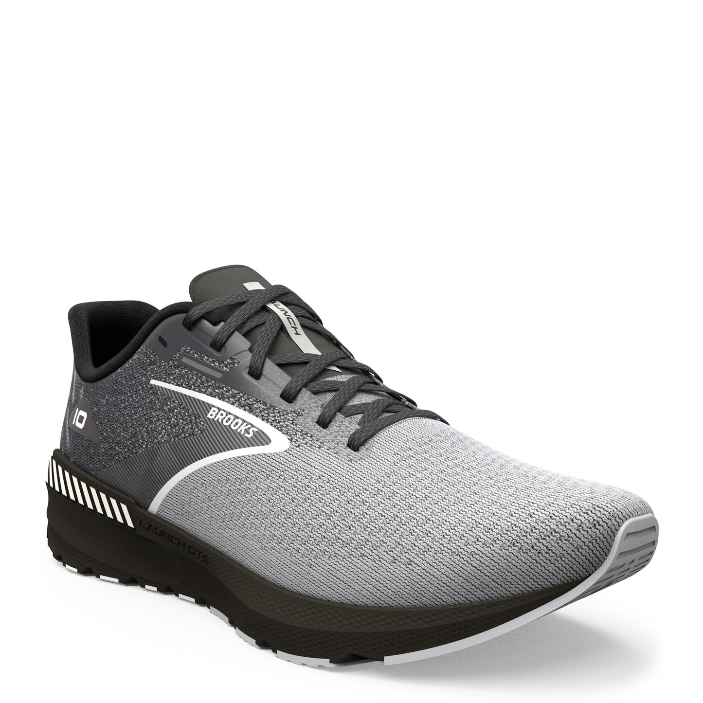 Peltz Shoes Men's Brooks Launch GTS 10 Running Shoe Black/Grey/White 110410 1D 052