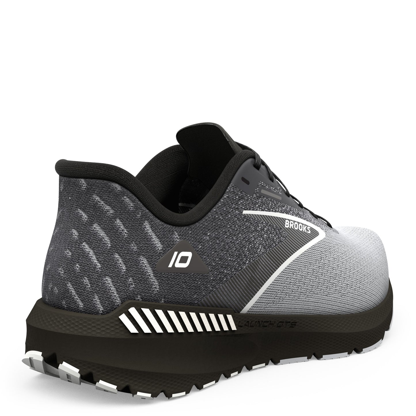 Peltz Shoes Men's Brooks Launch GTS 10 Running Shoe Black/Grey/White 110410 1D 052