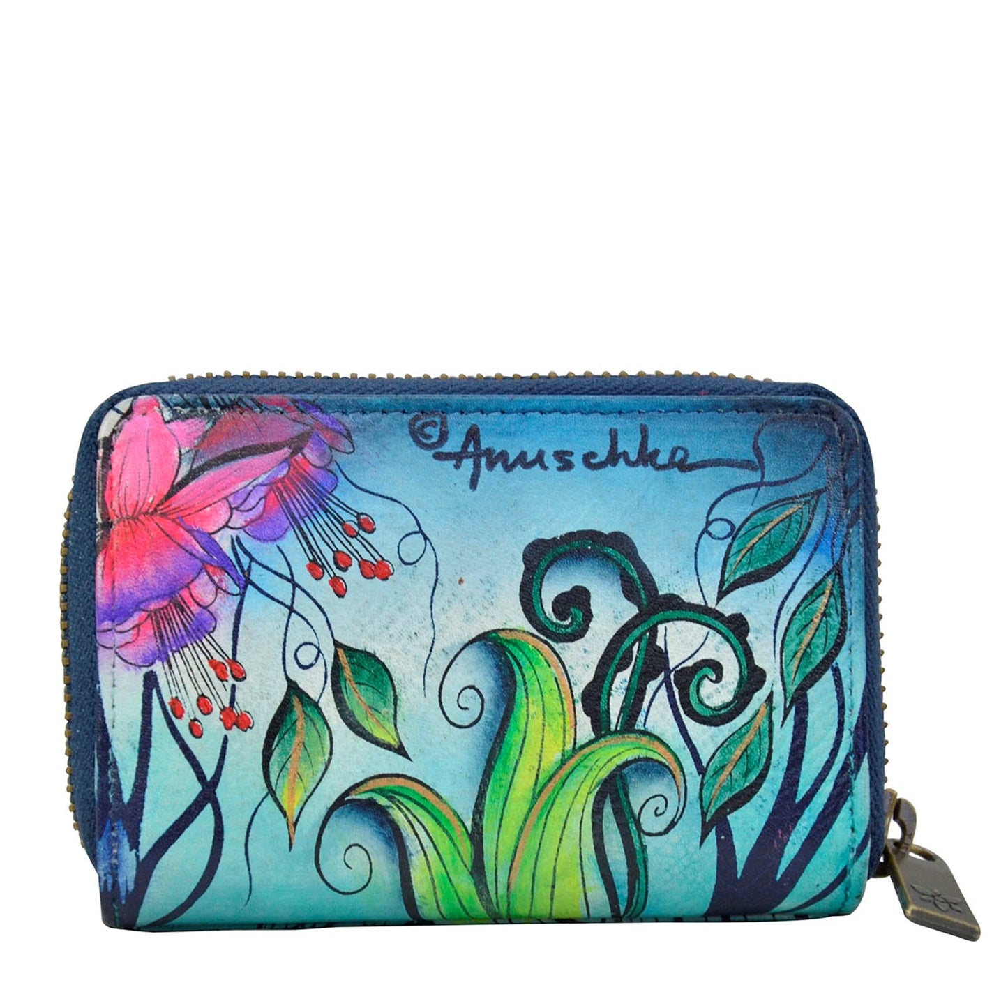 Peltz Shoes Anuschka Credit and Business Card Holder ENCHANTED GARDEN 1110-ECG