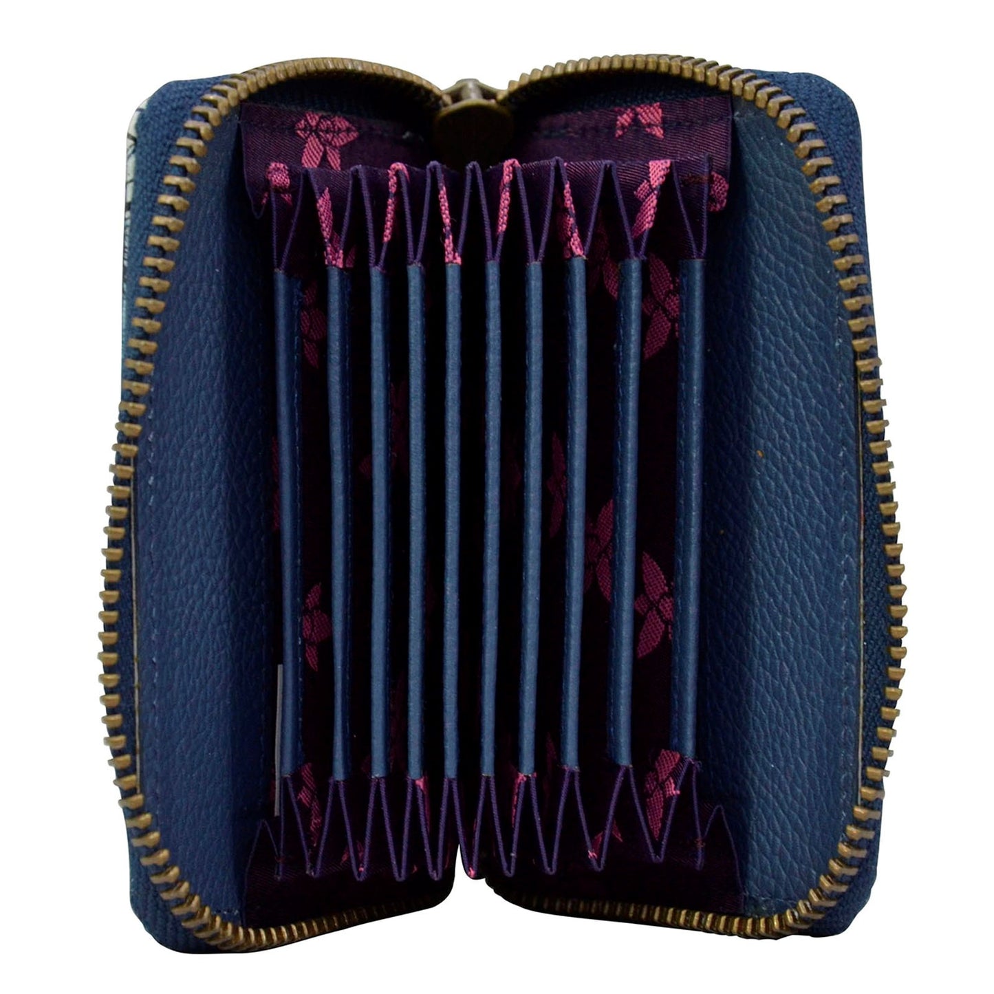 Peltz Shoes Anuschka Credit and Business Card Holder ENCHANTED GARDEN 1110-ECG