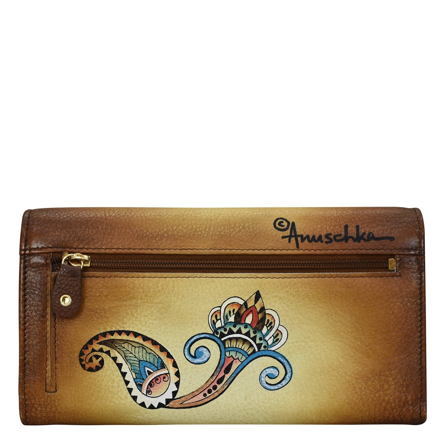Peltz Shoes Anuschka Accordion Flap Wallet Elephant Mandala 1112-ELM
