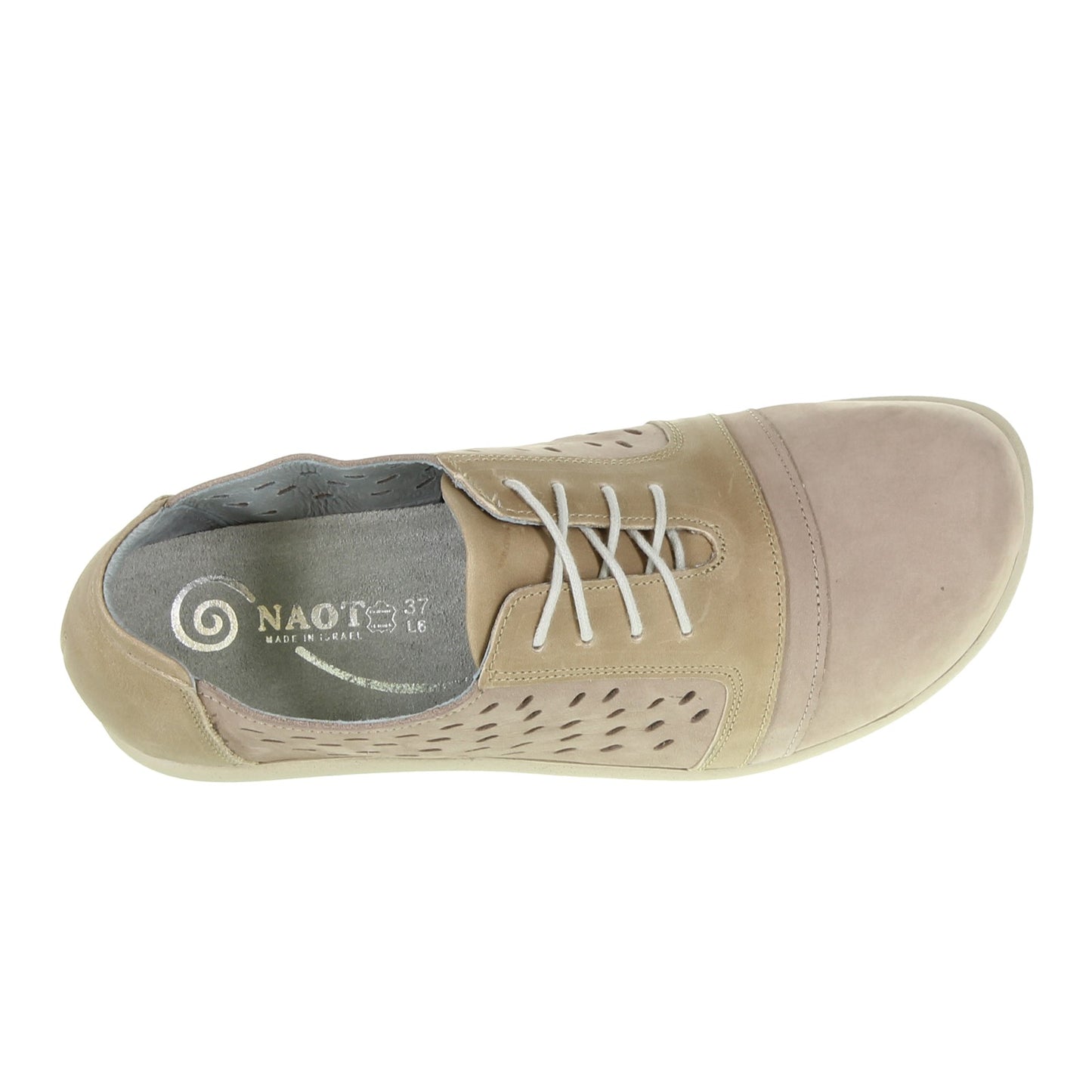 Peltz Shoes Women's Naot Lalo Oxford Stone Nubuck/Khaki 11141-W5H