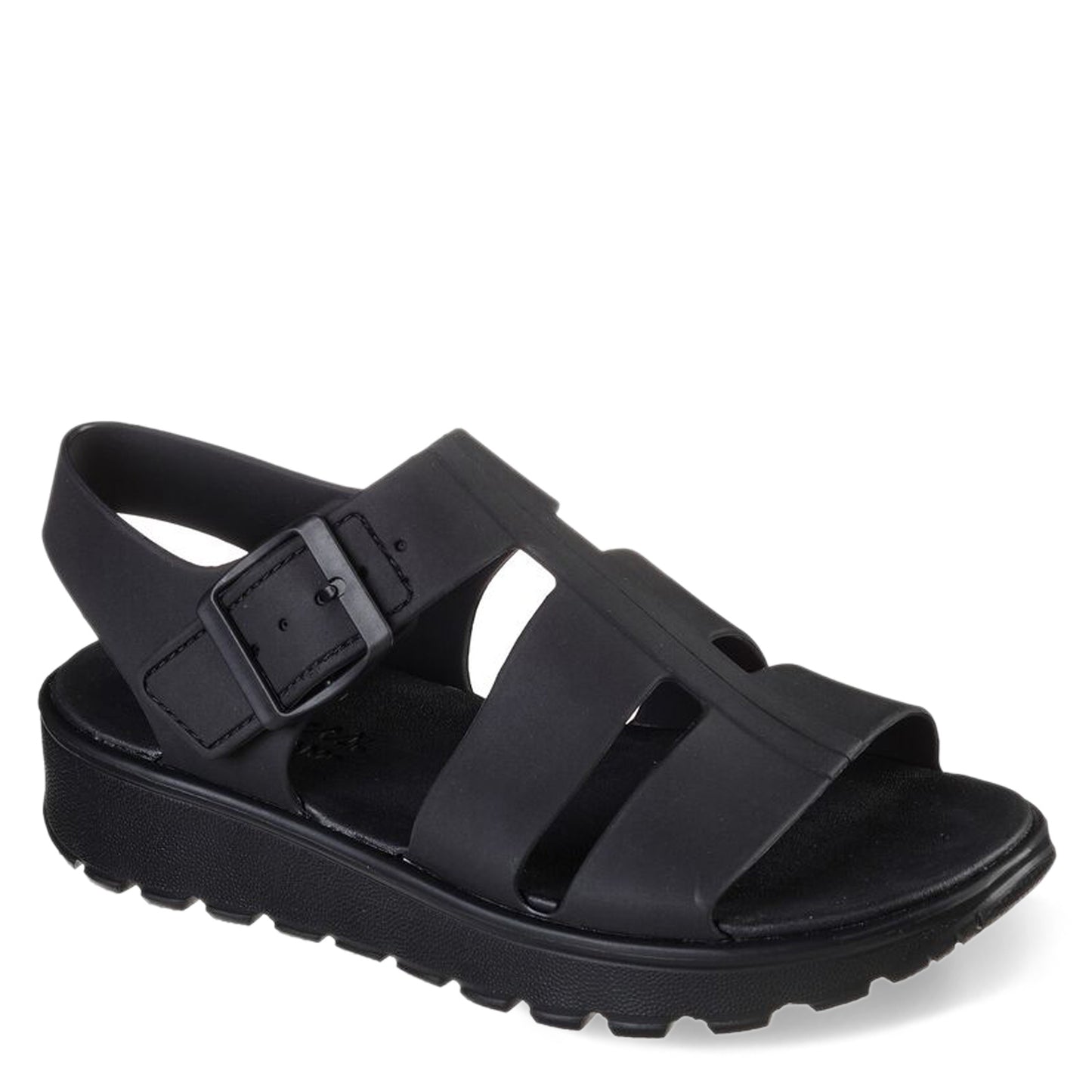 Peltz Shoes Women's Skechers Foamies: Footsteps - Back to Basics Sandal Black 111570-BBK
