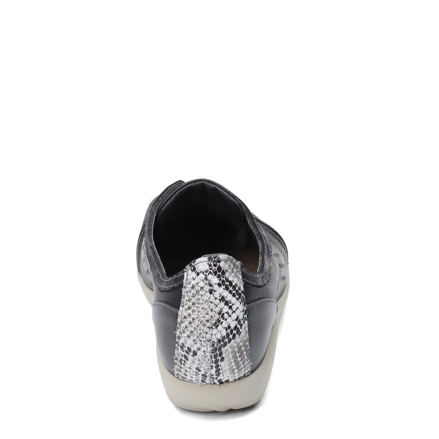 Peltz Shoes Women's Naot Avena Oxford Soft Black Lthr/Metallic Road Lthr/Glass Silver/Gray Cobra Lthr 11165-NPK