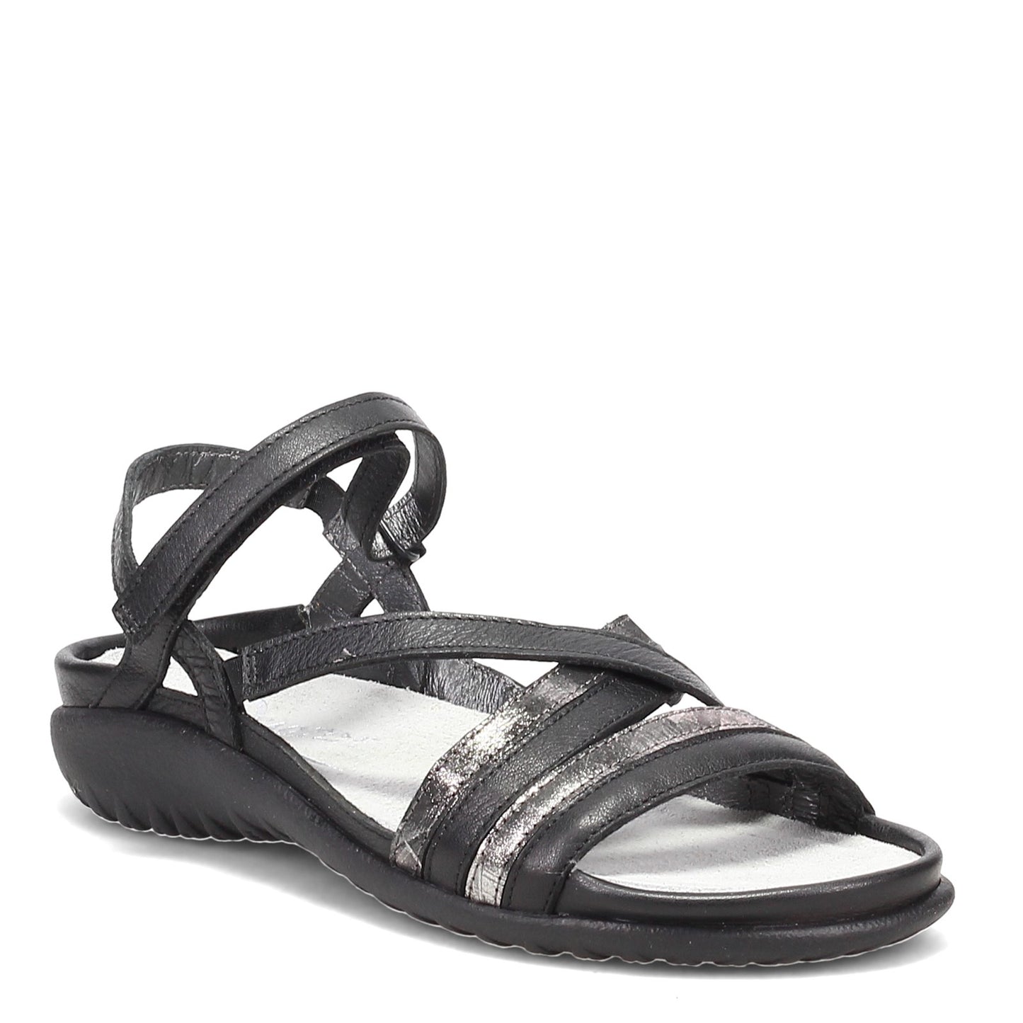 Peltz Shoes Women's Naot Toi Sandal Soft Black/Metallic 11200-NRD