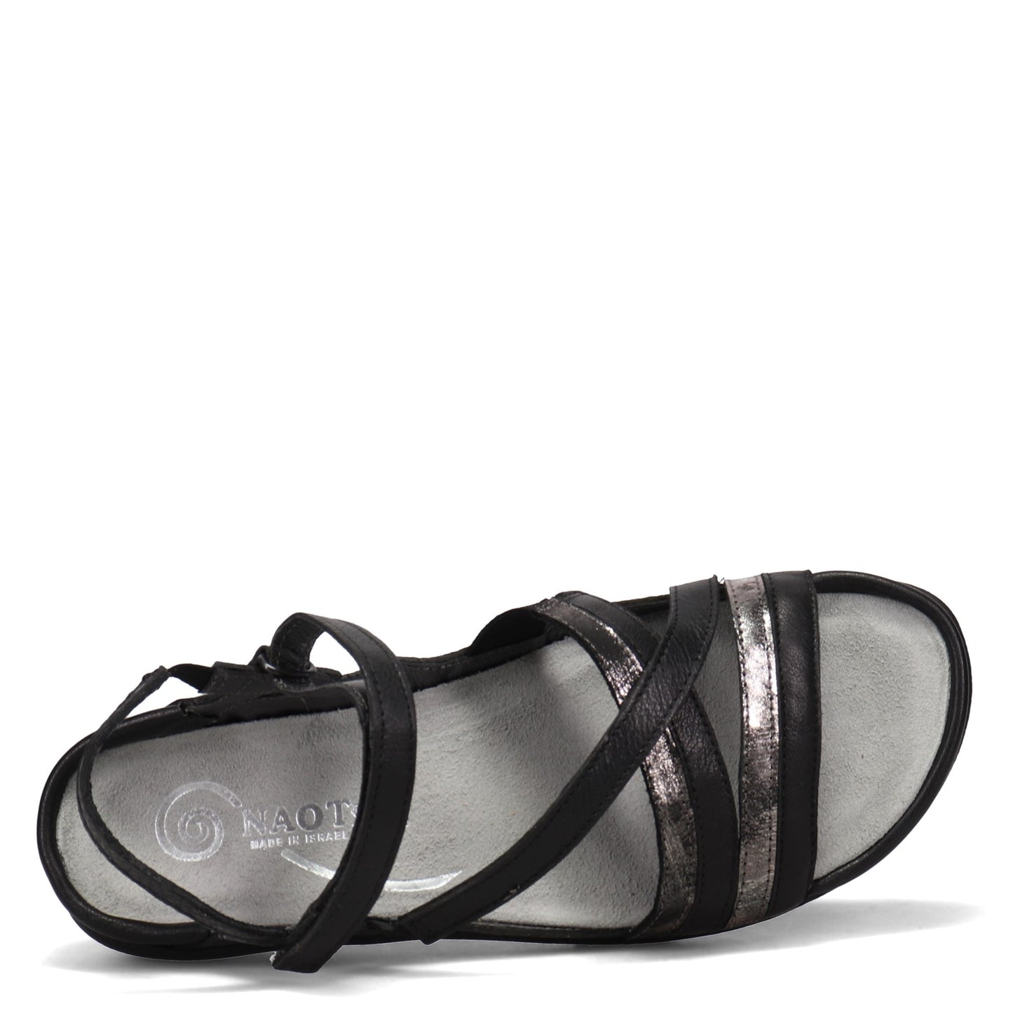 Peltz Shoes Women's Naot Toi Sandal Soft Black/Metallic 11200-NRD