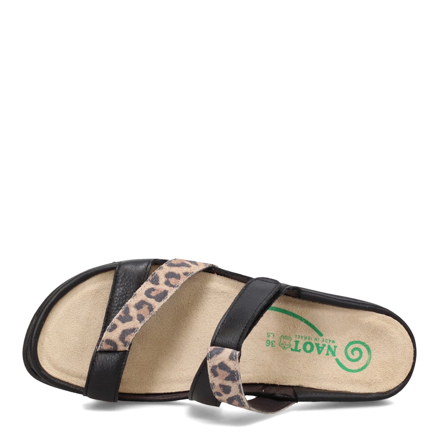 Peltz Shoes Women's Naot Tariana Sandal Black Cheetah 11202-NPM