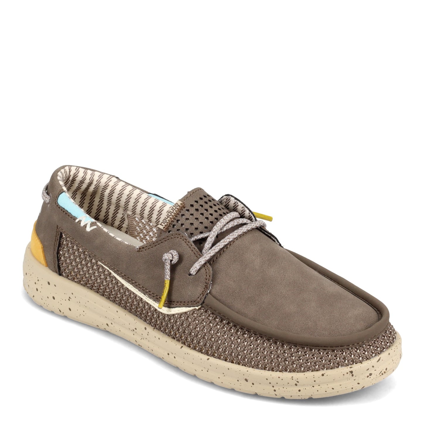Peltz Shoes Men's Hey Dude Welsh Grip Boat Shoe CHOCO 112221913