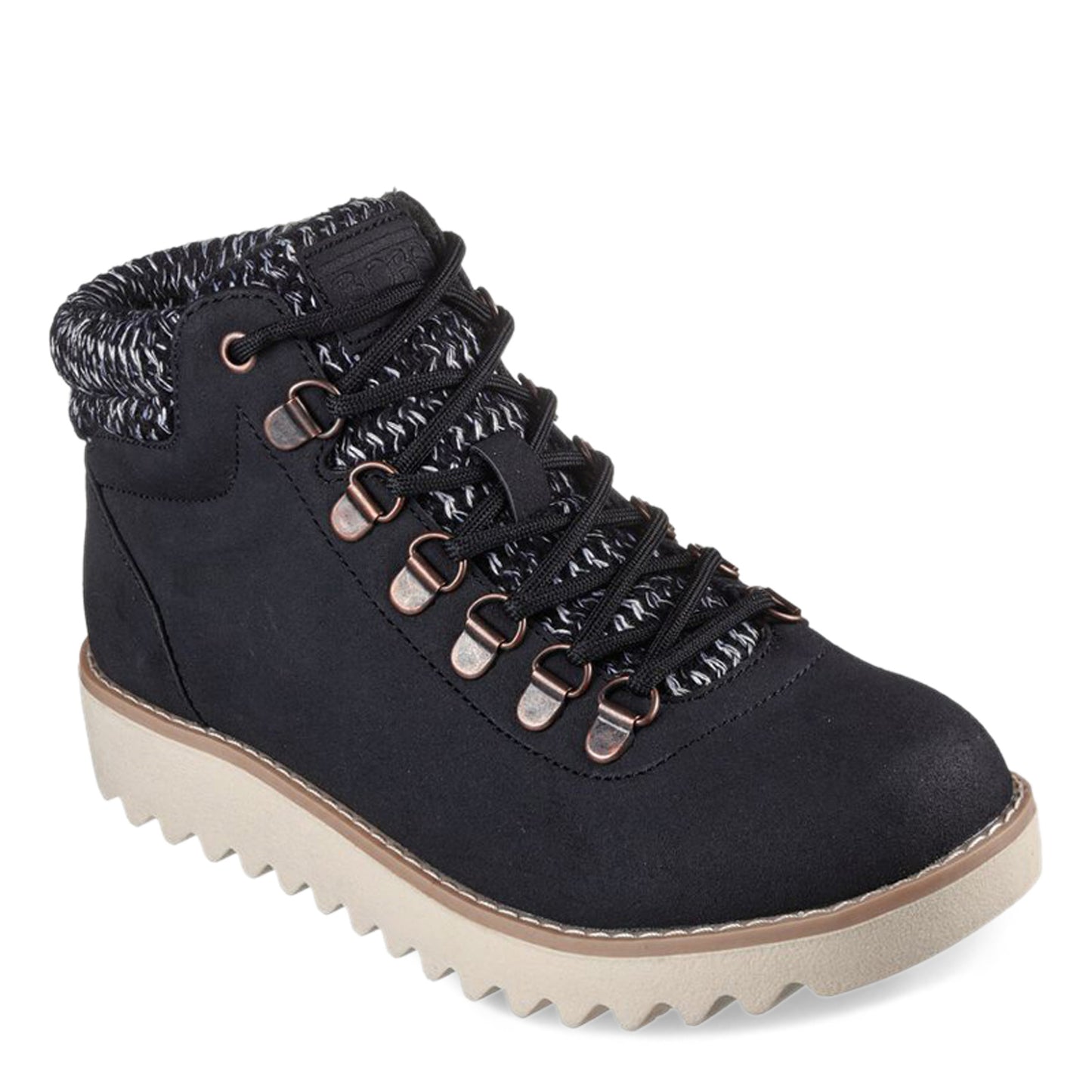Peltz Shoes Women's Skechers BOBS Mountain Kiss Cute Factor Boot BLACK 113420-BLK