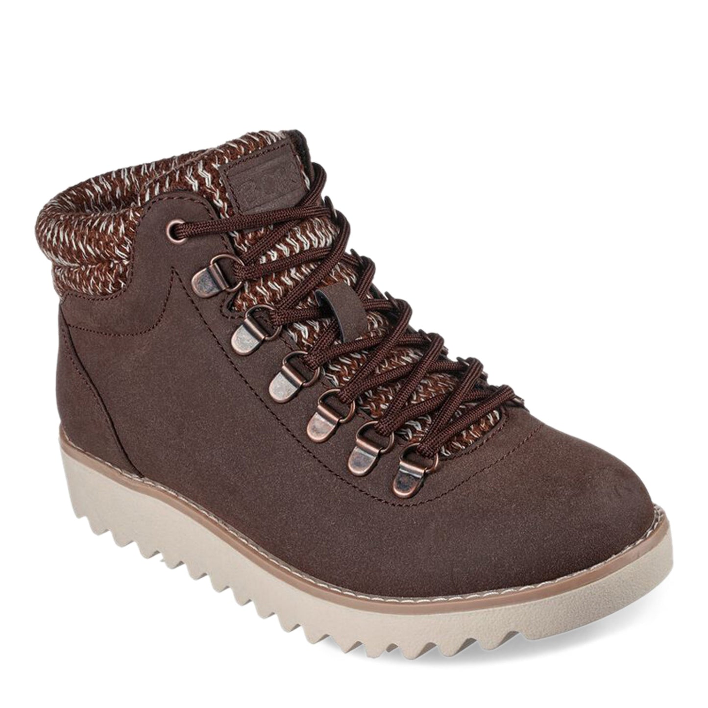 Peltz Shoes Women's Skechers BOBS Mountain Kiss Cute Factor Boot BROWN 113420-BRN
