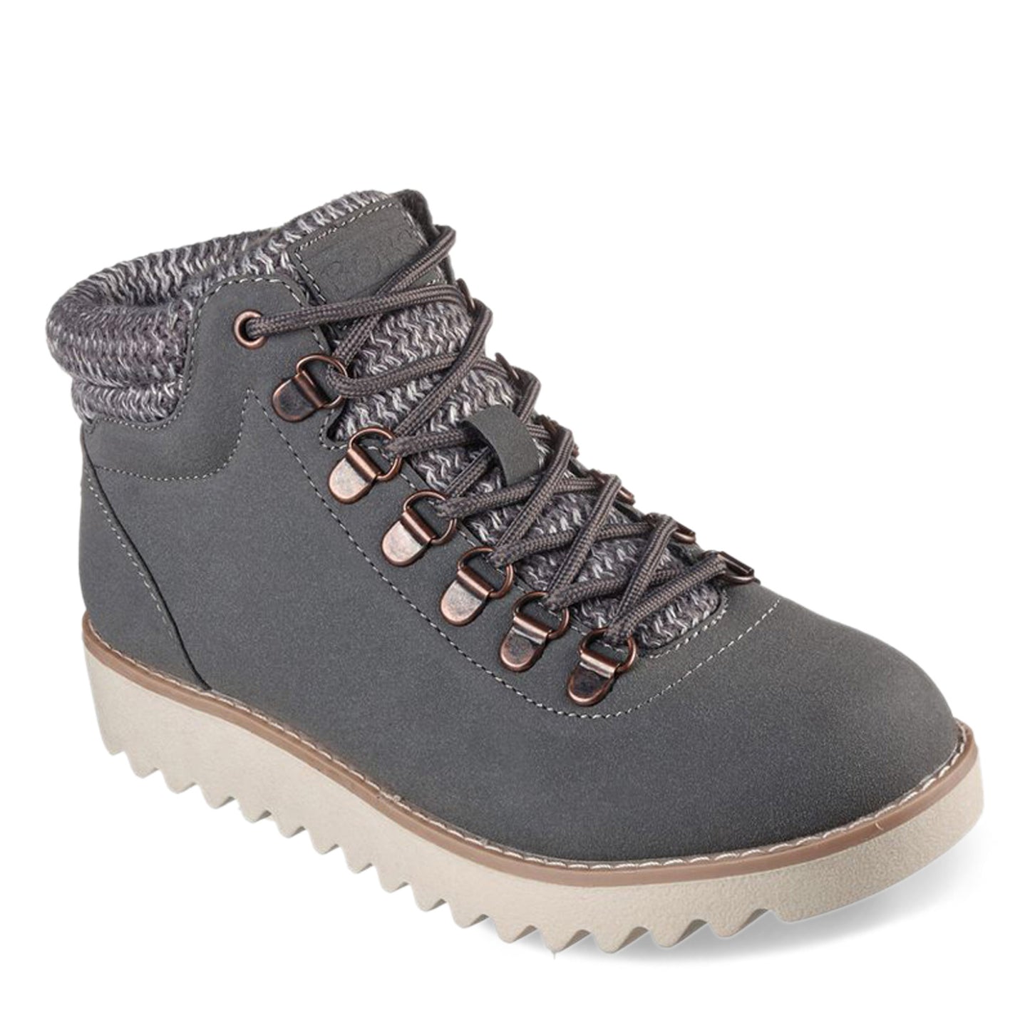 Peltz Shoes Women's Skechers BOBS Mountain Kiss Cute Factor Boot GRAY 113420-GRY