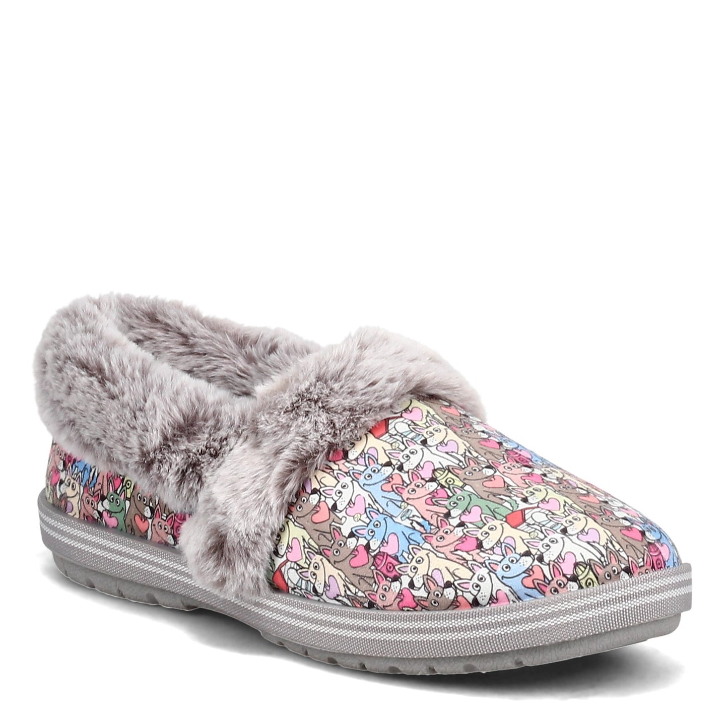 Peltz Shoes Women's Skechers BOBS Too Cozy - Paws Forever Slip-On GREY MULTI 113485-MLT