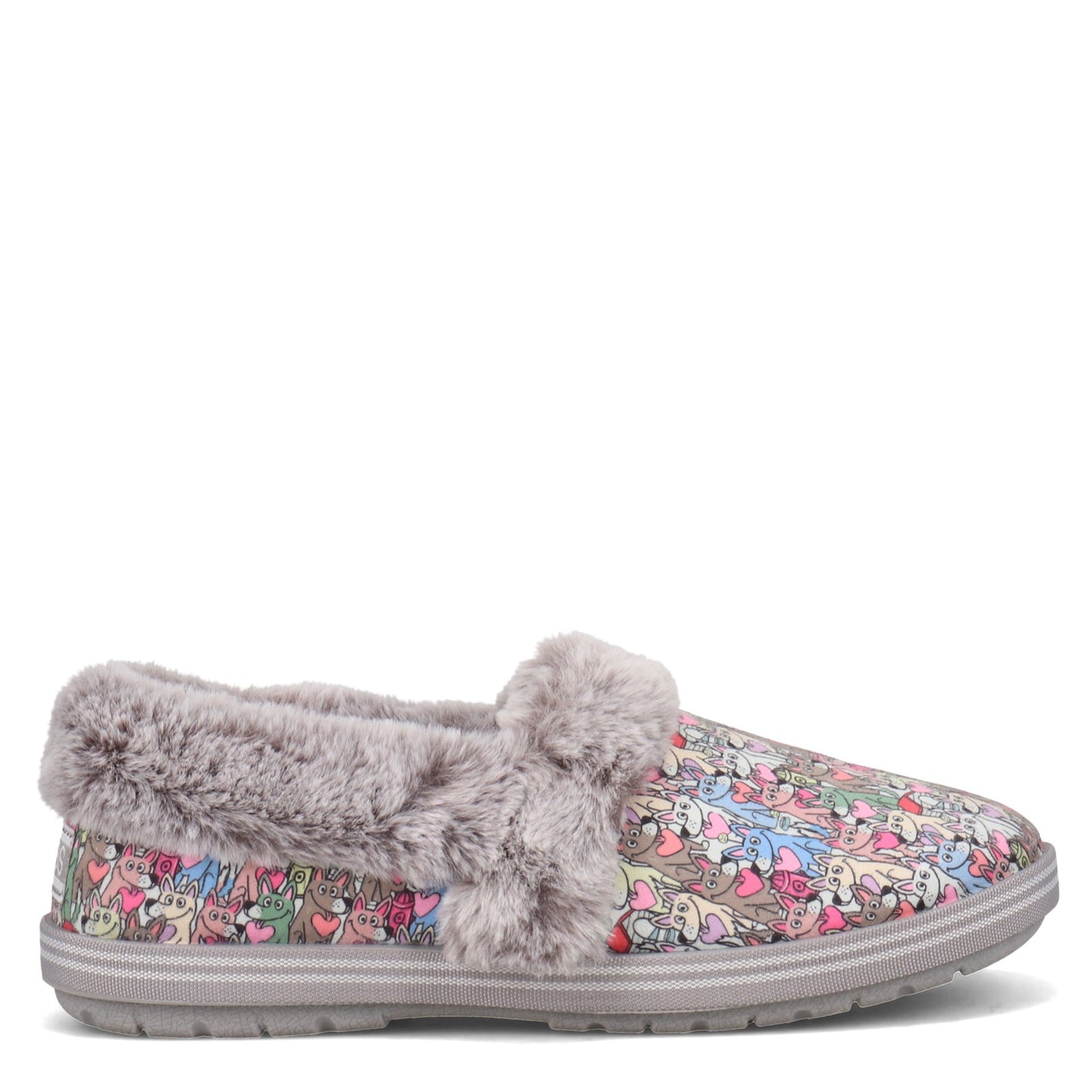 Peltz Shoes Women's Skechers BOBS Too Cozy - Paws Forever Slip-On GREY MULTI 113485-MLT