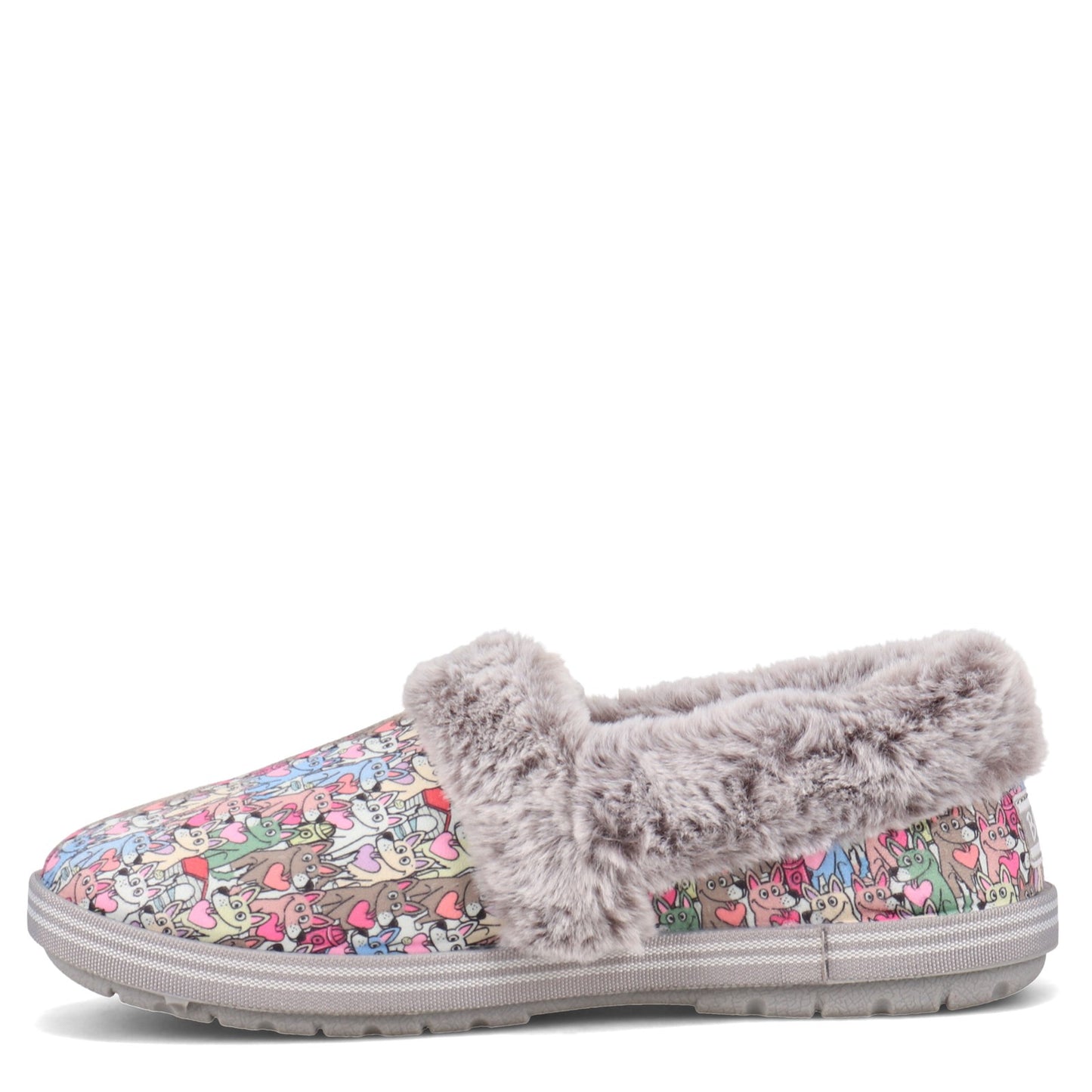 Peltz Shoes Women's Skechers BOBS Too Cozy - Paws Forever Slip-On GREY MULTI 113485-MLT