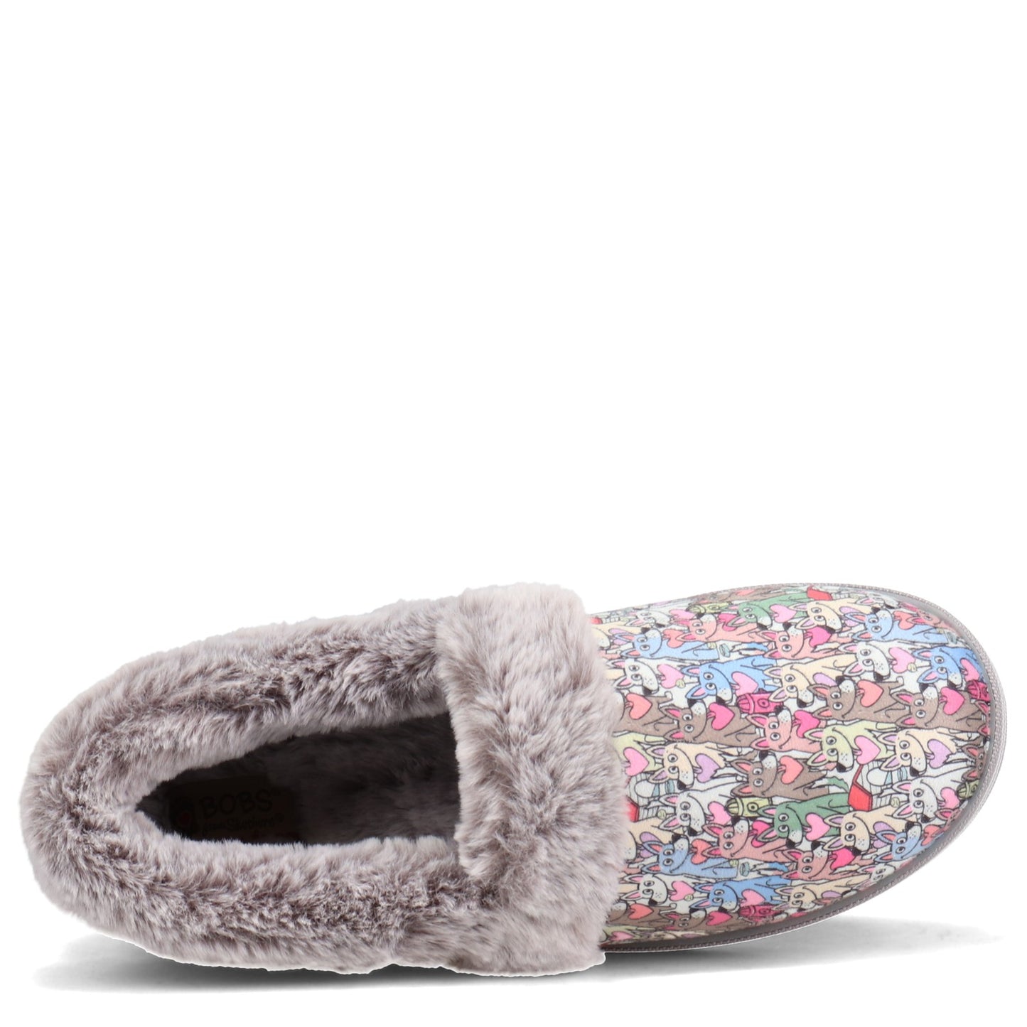 Peltz Shoes Women's Skechers BOBS Too Cozy - Paws Forever Slip-On GREY MULTI 113485-MLT