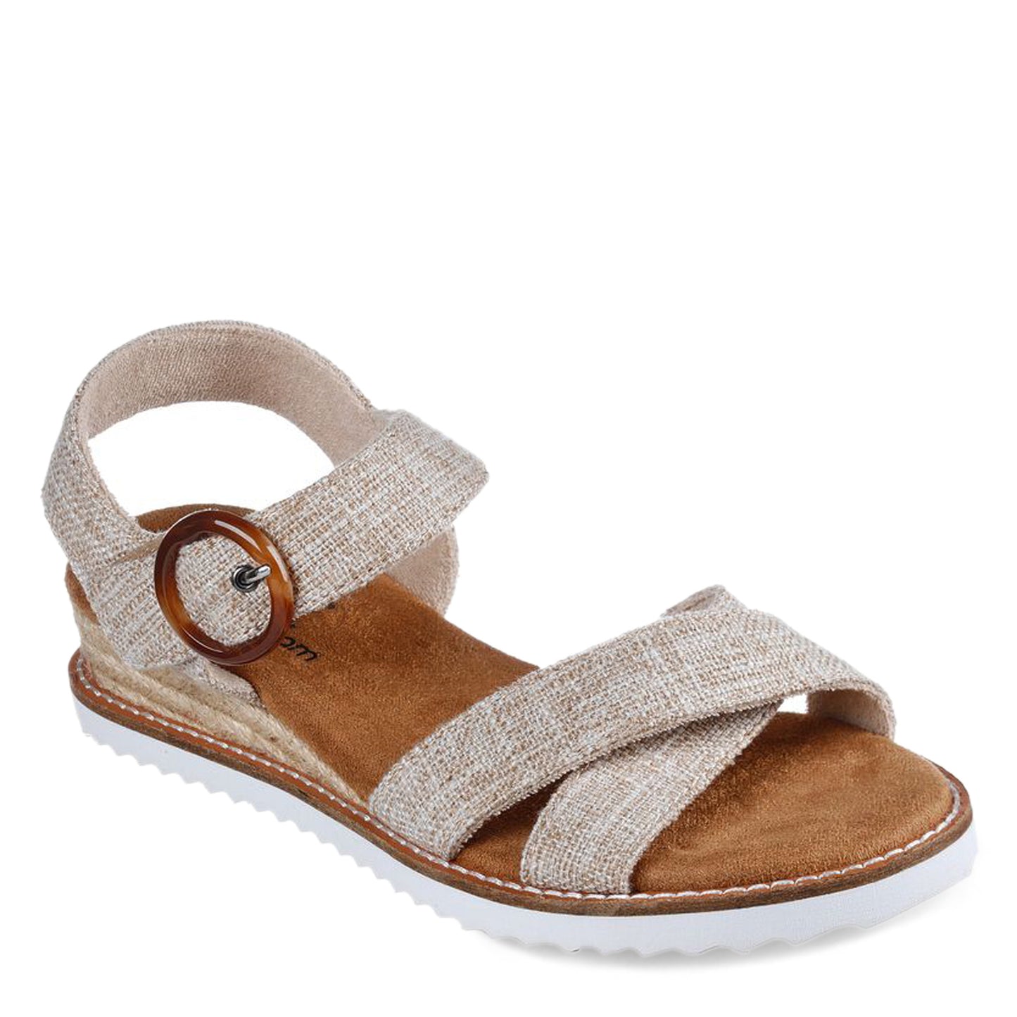 Peltz Shoes Women's Skechers BOBS Desert Kiss Second Dance Sandal NATURAL 113535-NAT