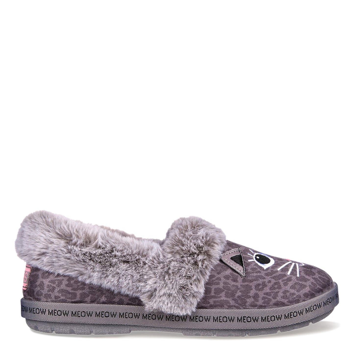 Peltz Shoes Women's Skechers BOBS Too Cozy - Jazzy Pawty Slipper CHARCOAL 113677-CCL