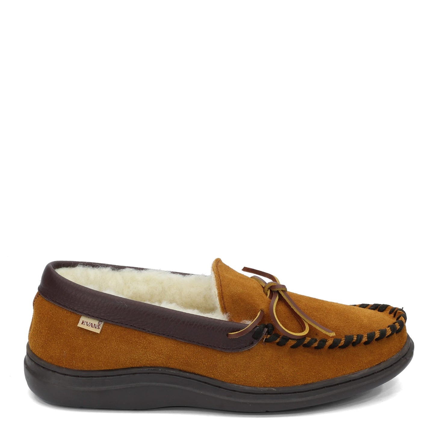 Peltz Shoes Men's LB Evans Atlin Boa Slipper BROWN SUEDE MEDIUM 1141
