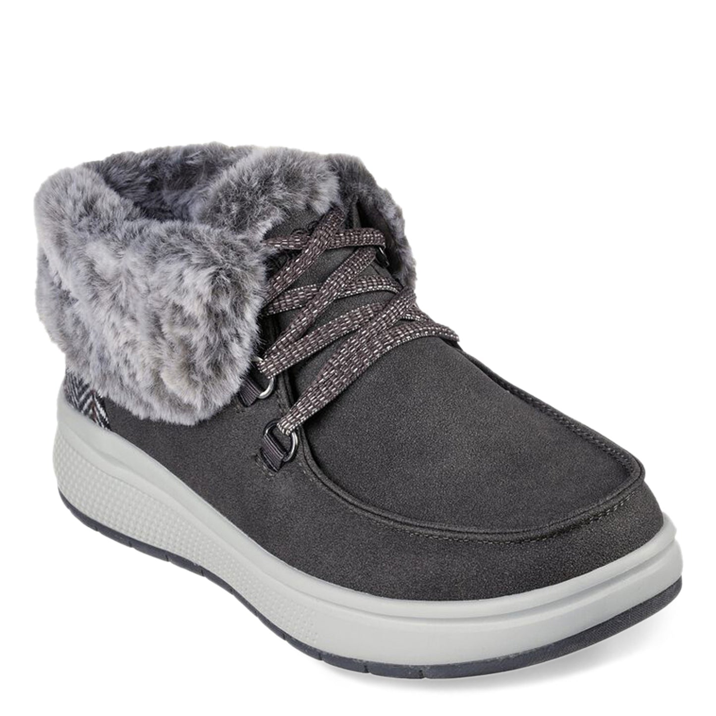 Peltz Shoes Women's Skechers BOBS Skipper Wave - Cozy Queen Boot GRAY 114270-CCL