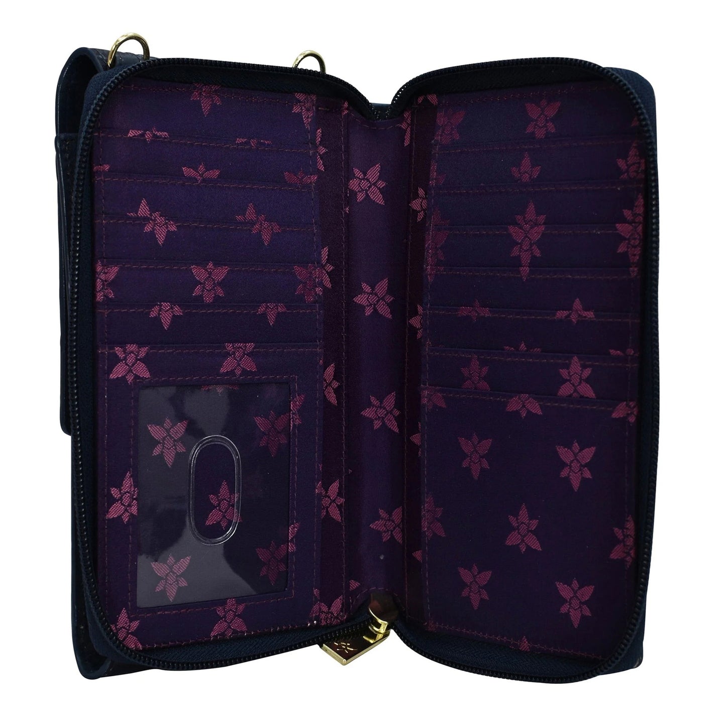 Peltz Shoes Women's Anuschka Crossbody Phone Case Sapphire Croc 1173-CRC-SPH