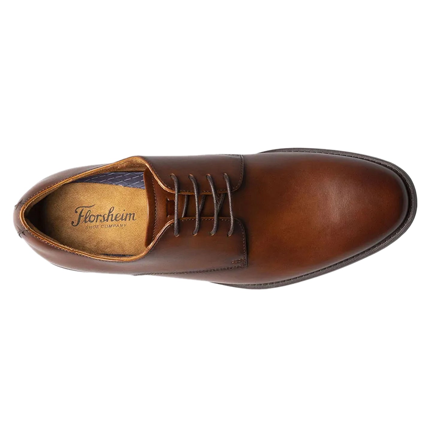 Peltz Shoes Men's Florsheim Santucci Plain Toe Oxford COGNAC 11773-221