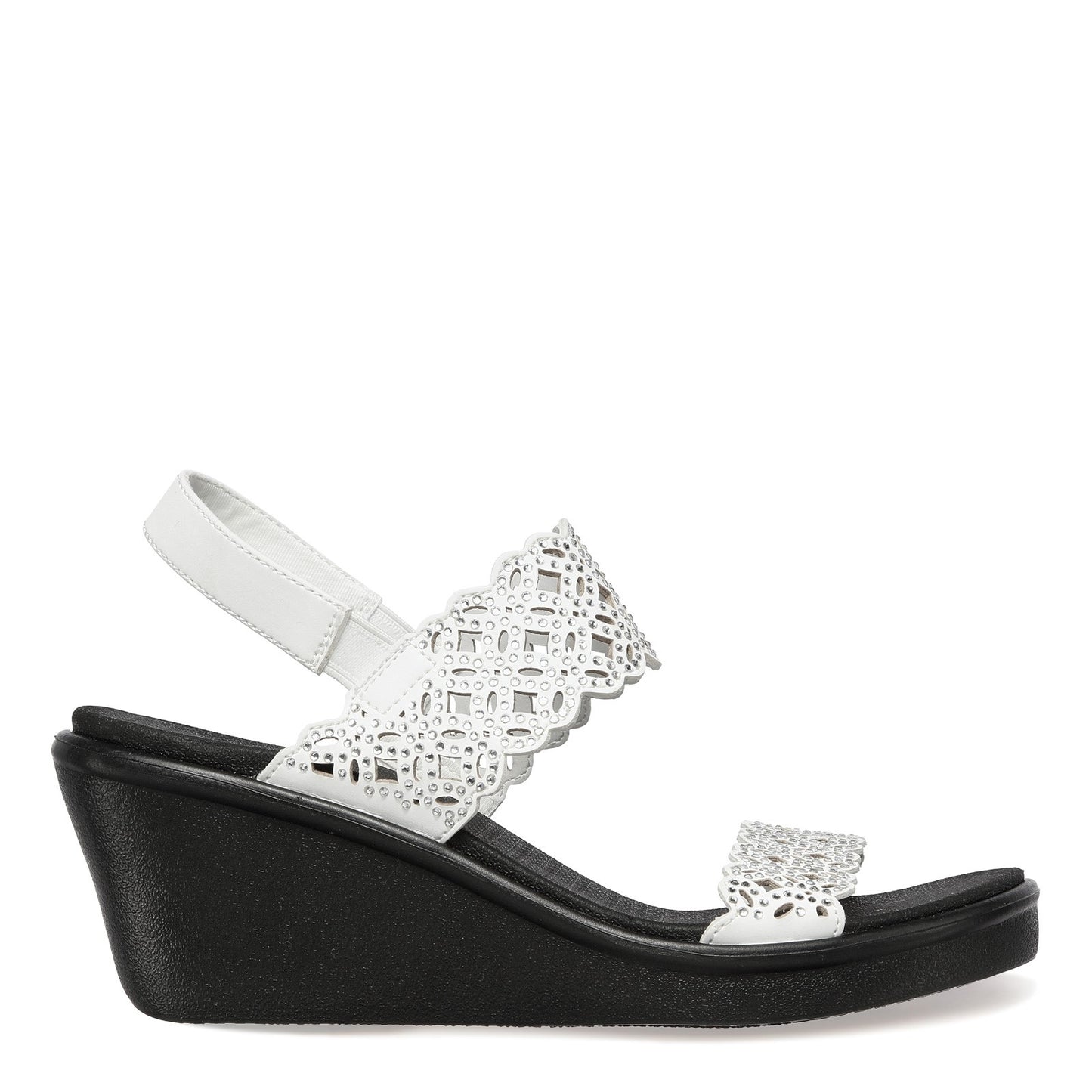 Peltz Shoes Women's Skechers Cali Rumble On - Sassy Dayz Sandal White 119147-WHT